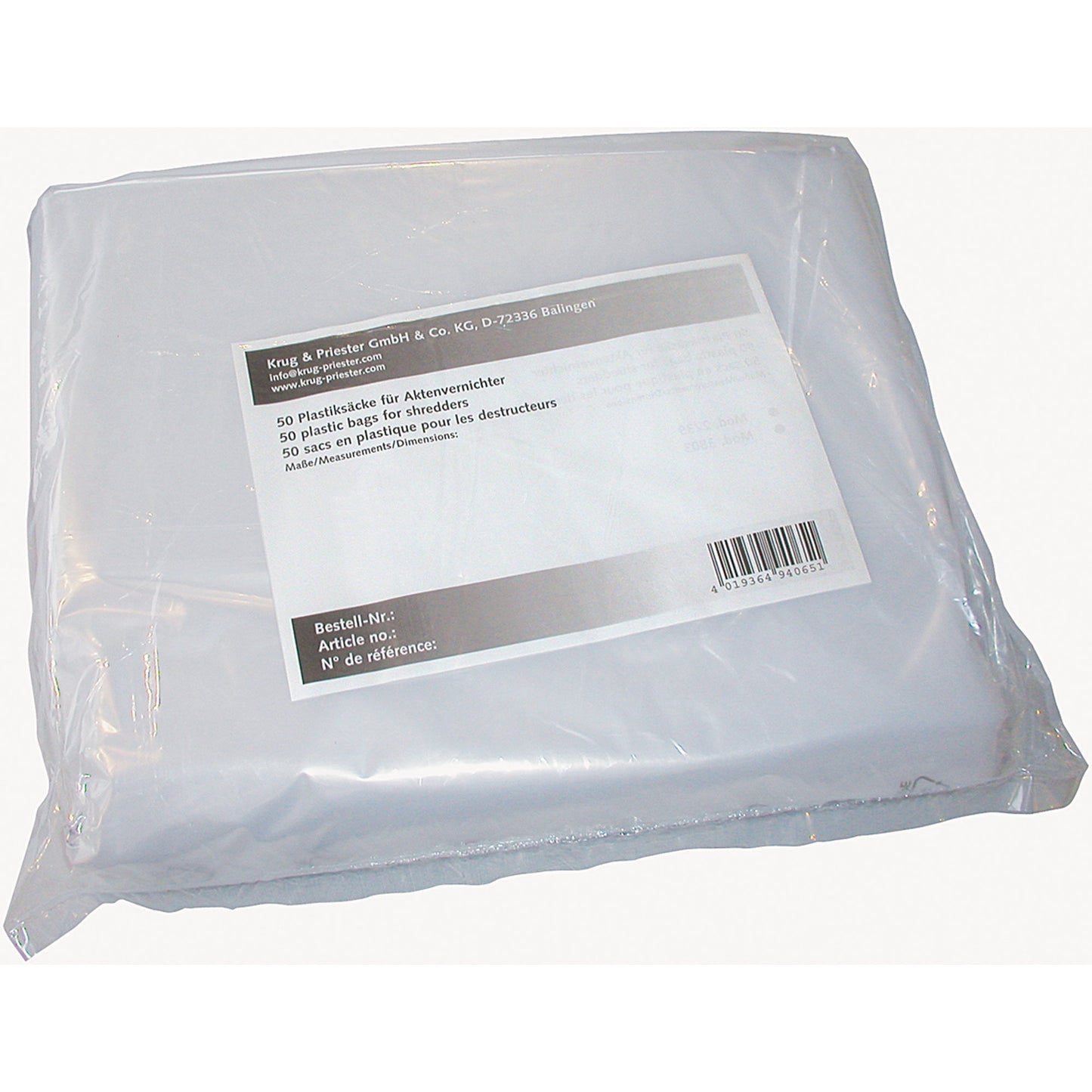 IDEAL Abfallsack IDEAL 3105, 3804, 4000, 4002, 4003, 4004, 4005, 4006 182l transparent 50 St./Pack.