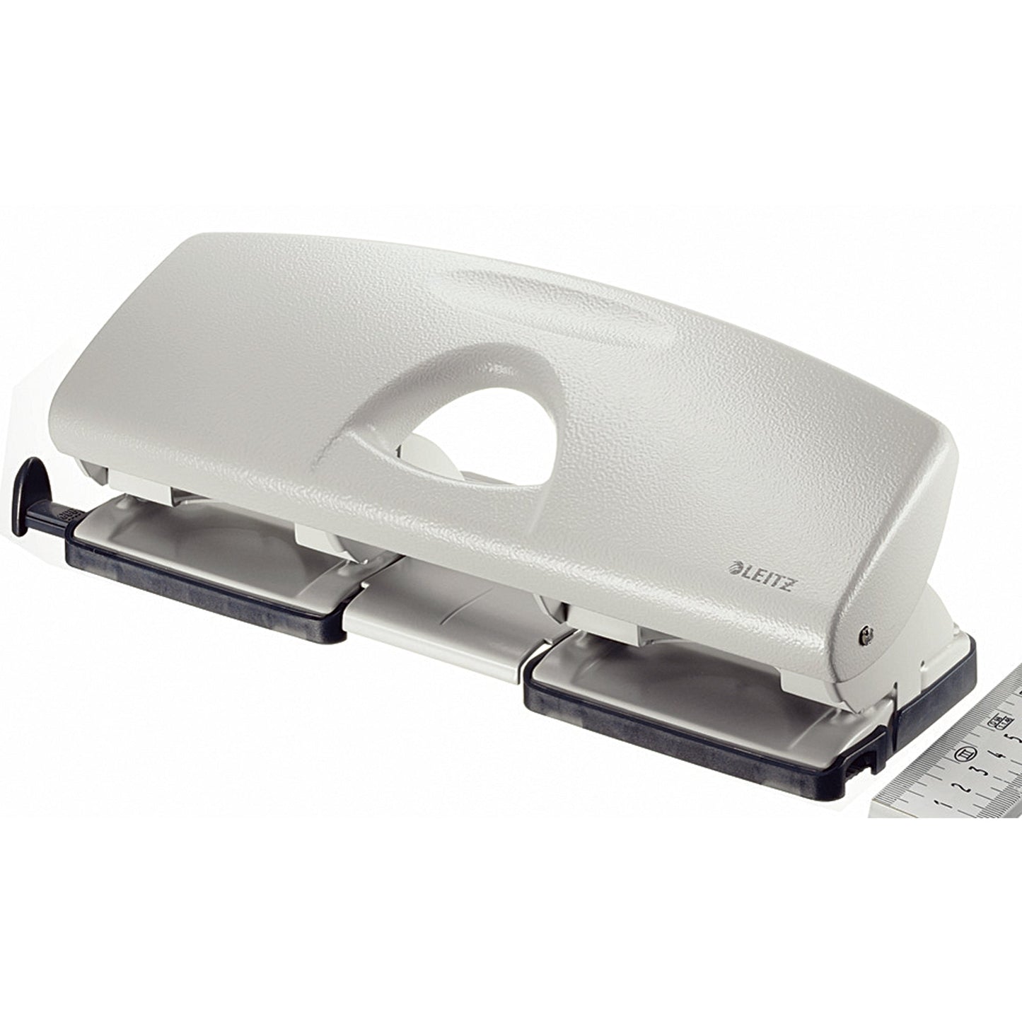 Leitz Doppellocher 8 x 8 x 8cm 25 Bl. (80 g/m²) mit Anschlagschiene grau