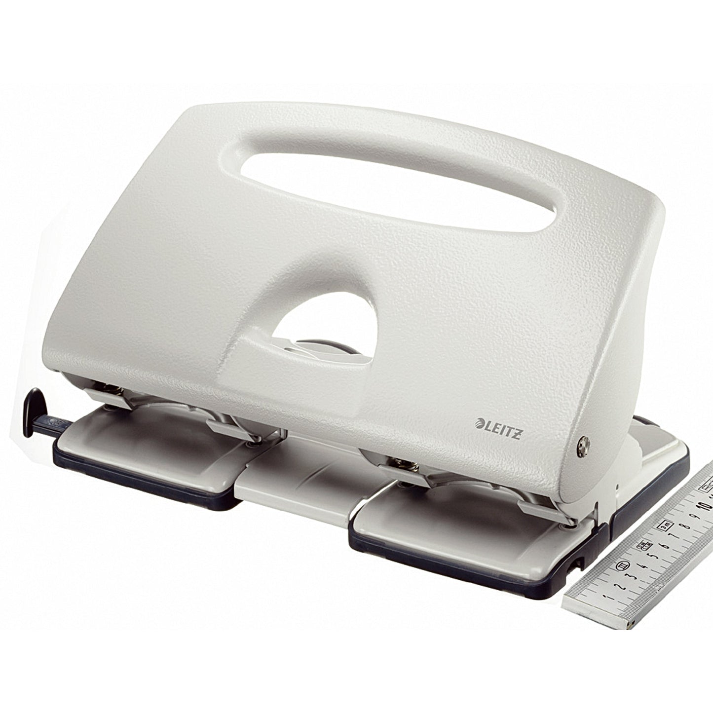Leitz Doppellocher 8 x 8 x 8cm 40 Bl. (80 g/m²) mit Anschlagschiene grau