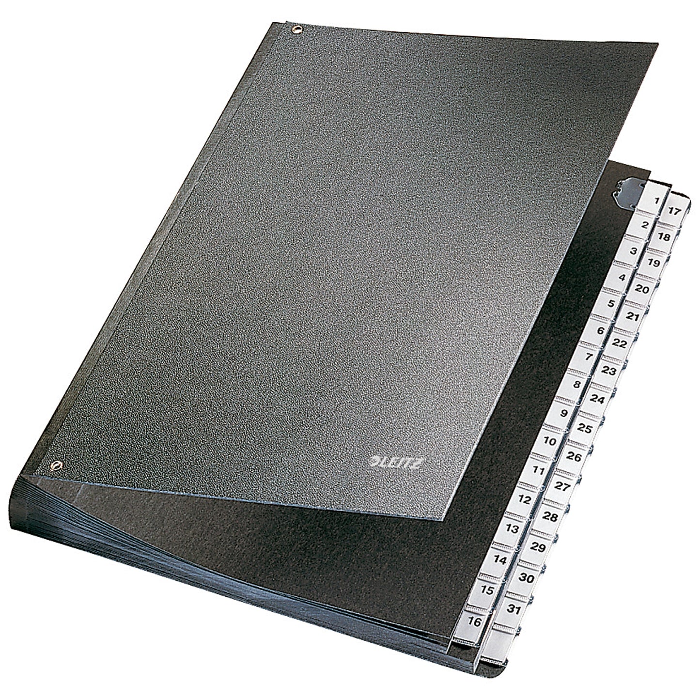 Leitz Pultordner DIN A4 1-31 Hartpappe schwarz 32 Fächer
