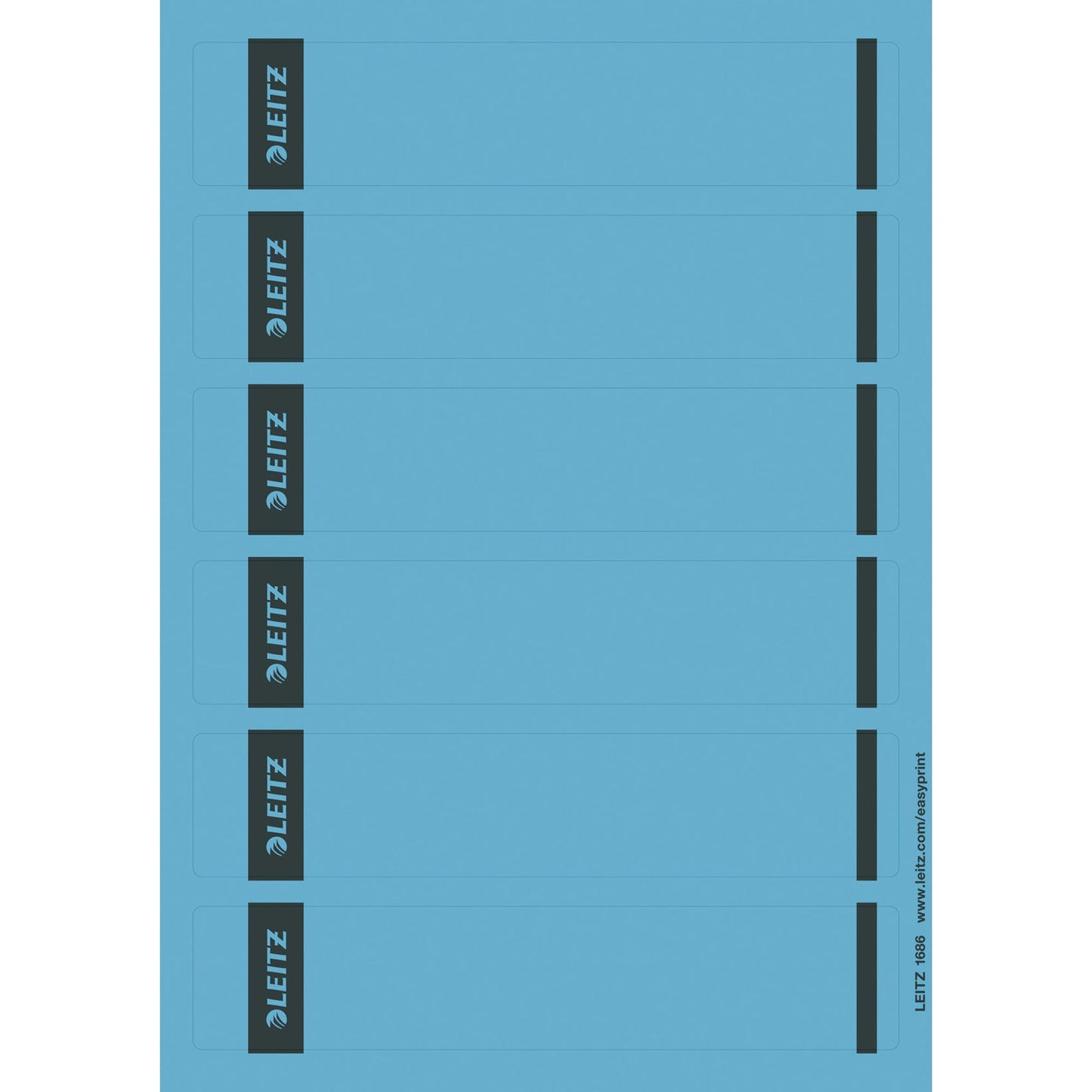 Leitz Ordnerrückenetikett schmal/kurz 39 x 192 mm (B x H) selbstklebend ohne Griffloch blau 150 Etik./Pack.