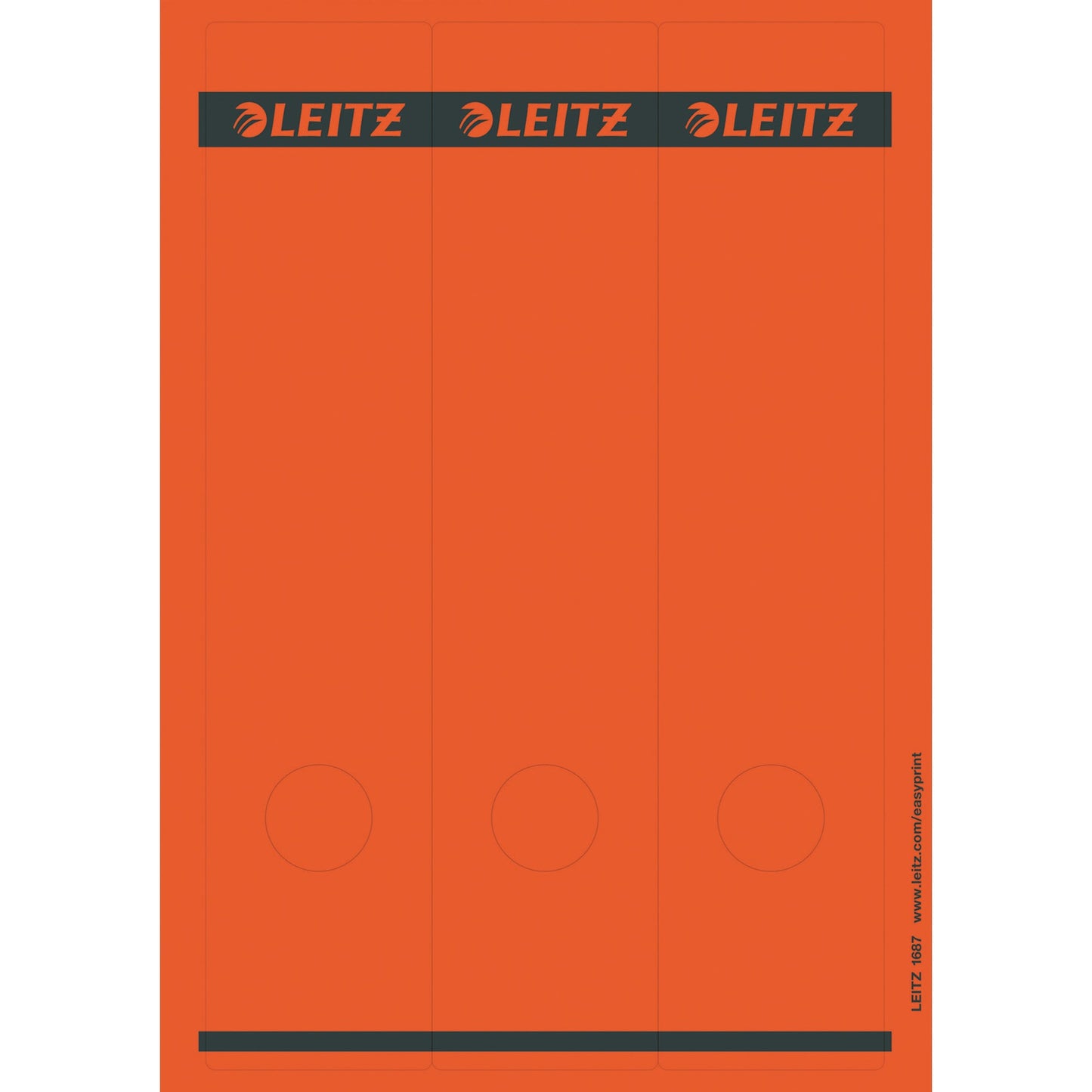 Leitz Ordnerrückenetikett breit/lang 61,5 x 285 mm (B x H) selbstklebend mit Griffloch rot 75 Etik./Pack.
