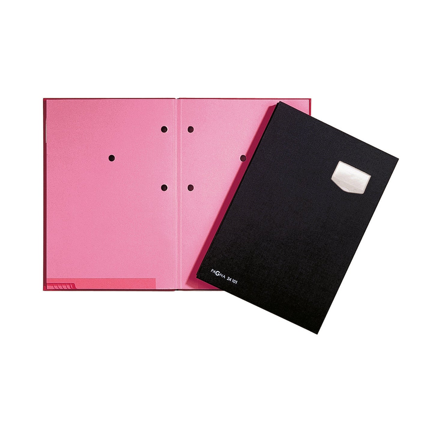 PAGNA Unterschriftenmappe de Luxe DIN A4 Kunststoff schwarz rosa 10 Fächer