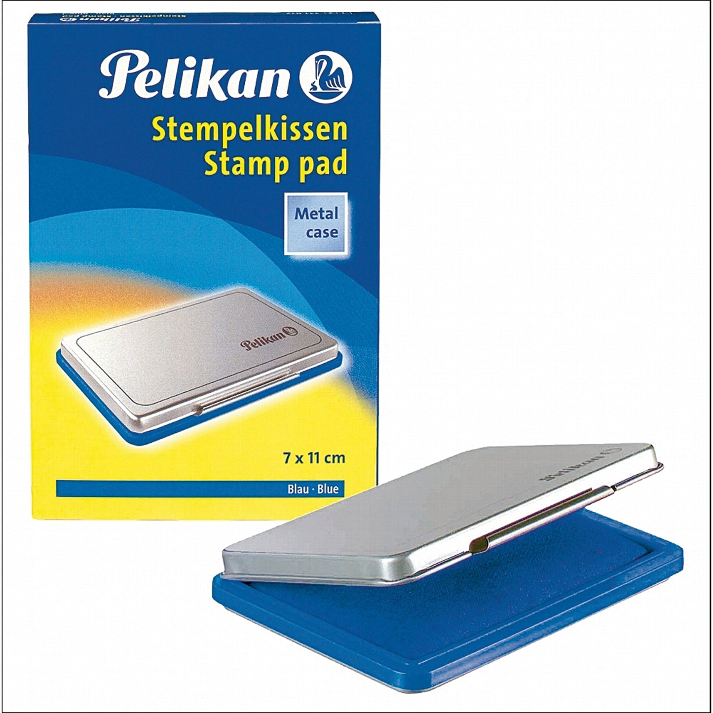 Pelikan Stempelkissen 3 Gummistempel, Polymerstempel 70 x 50 mm (B x H) blau