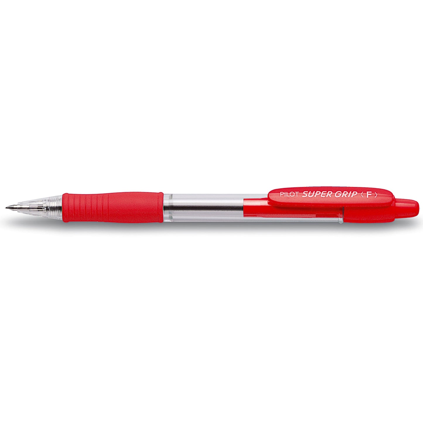 PILOT Kugelschreiber Super Grip 0,3mm F rot Mine auswechselbar dokumentenecht Schaftfarbe: transparent