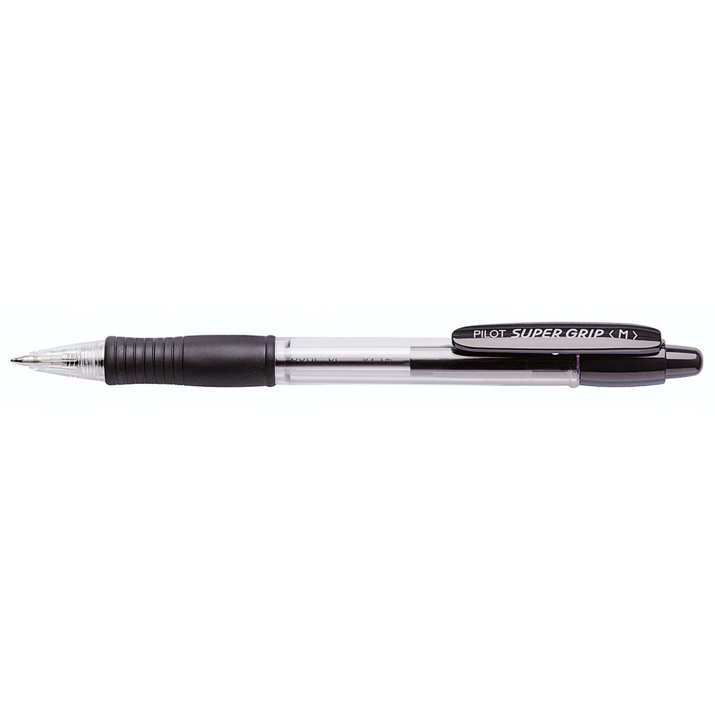 PILOT Kugelschreiber Super Grip 0,4mm M schwarz Mine auswechselbar dokumentenecht Schaftfarbe: transparent