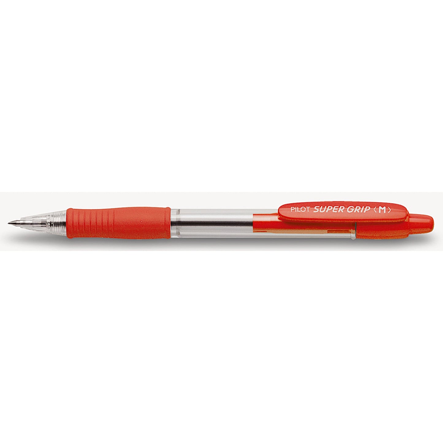 PILOT Kugelschreiber Super Grip 0,4mm M rot Mine auswechselbar dokumentenecht Schaftfarbe: transparent