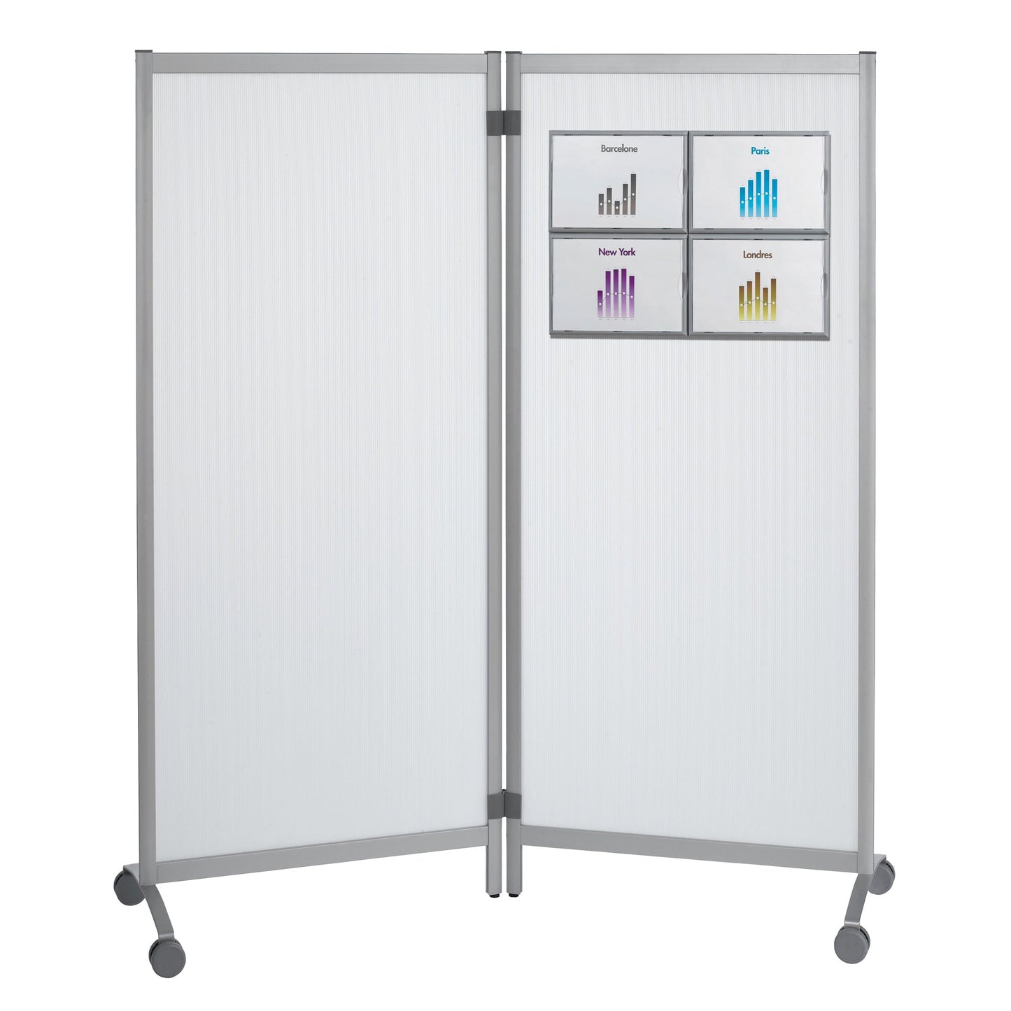 Paperflow Trennwand Mobil 76 x 170 x 44 cm (B x H x T) Polystyrol transparent 2 St./Pack.