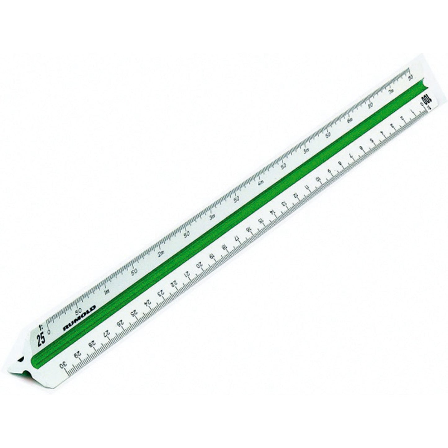 RUMOLD Dreikantmaßstab 150 30cm Architekt 1: 1:20, 1:25, 1:50, 1:75, 1:100, 1:125 Kunststoff weiß