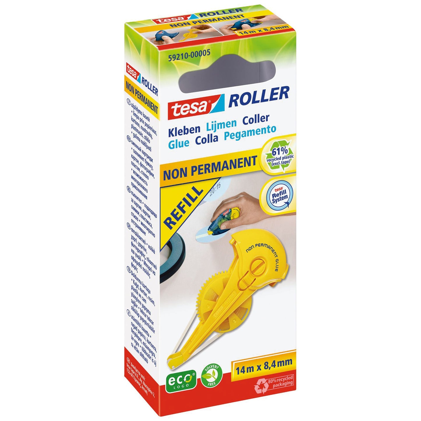 tesa® Nachfüllkassette non permanent tesa Kleberoller 59100, 59200 8,4 mm x 14 m (B x L) wieder ablösbar
