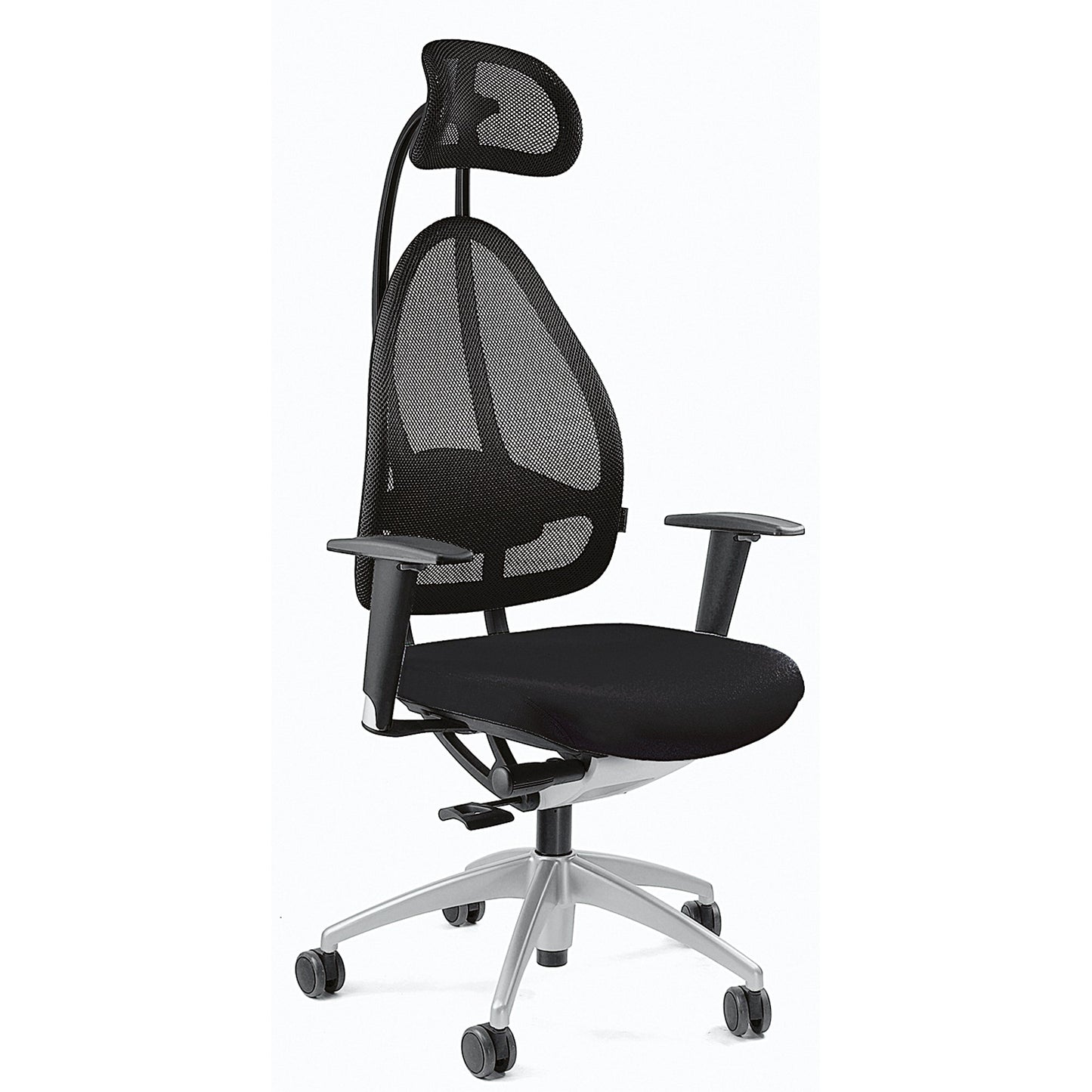 TOPSTAR Bürodrehstuhl Open Art 10 43-52cm Synchronmechanik Rolle hart gebremst (für Teppichboden) optionales Zubehör: Rolle weich gebremst (für Hartboden) 6990 Aluminium schwarz