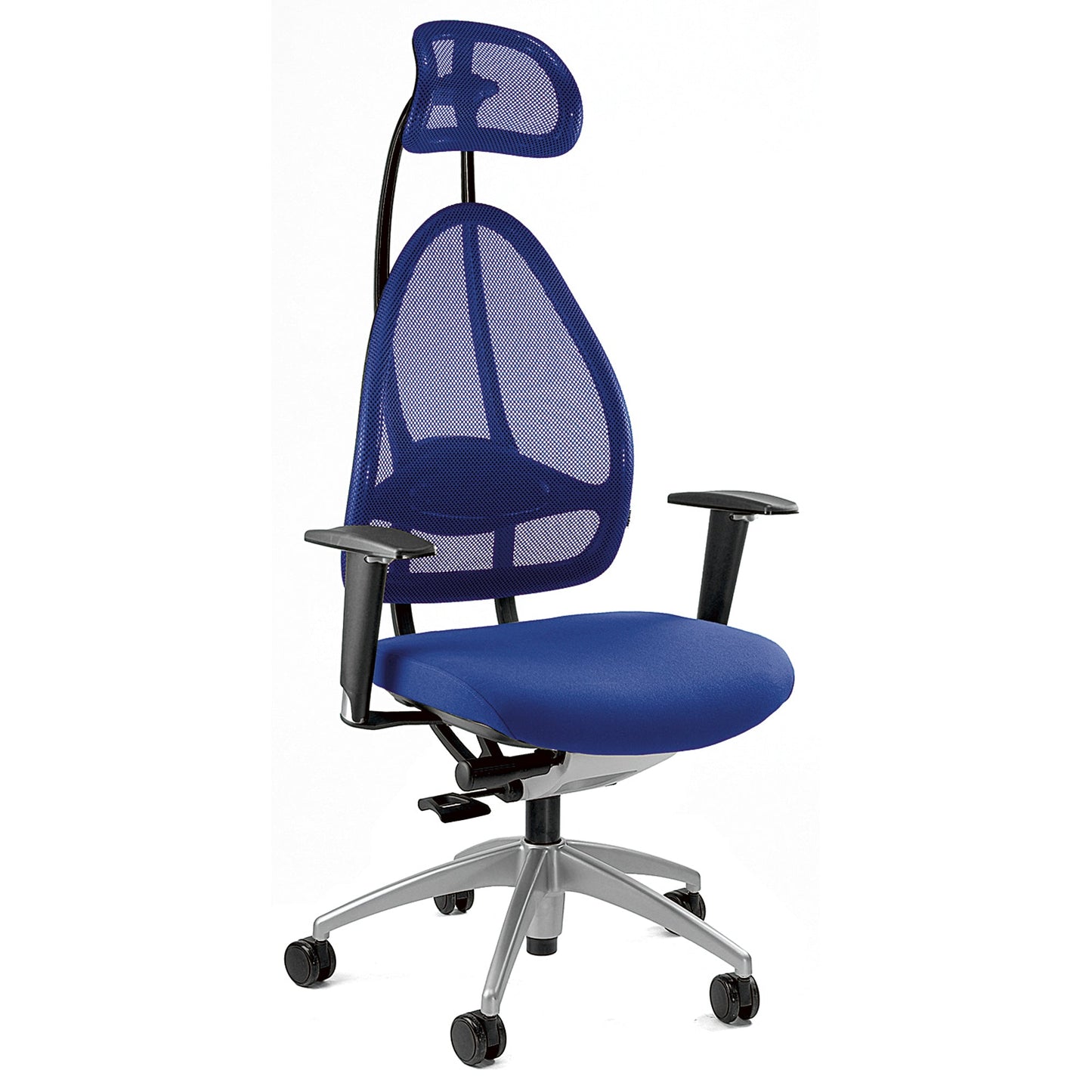 TOPSTAR Bürodrehstuhl Open Art 10 43-52cm Synchronmechanik Rolle hart gebremst (für Teppichboden) optionales Zubehör: Rolle weich gebremst (für Hartboden) 6990 Aluminium blau