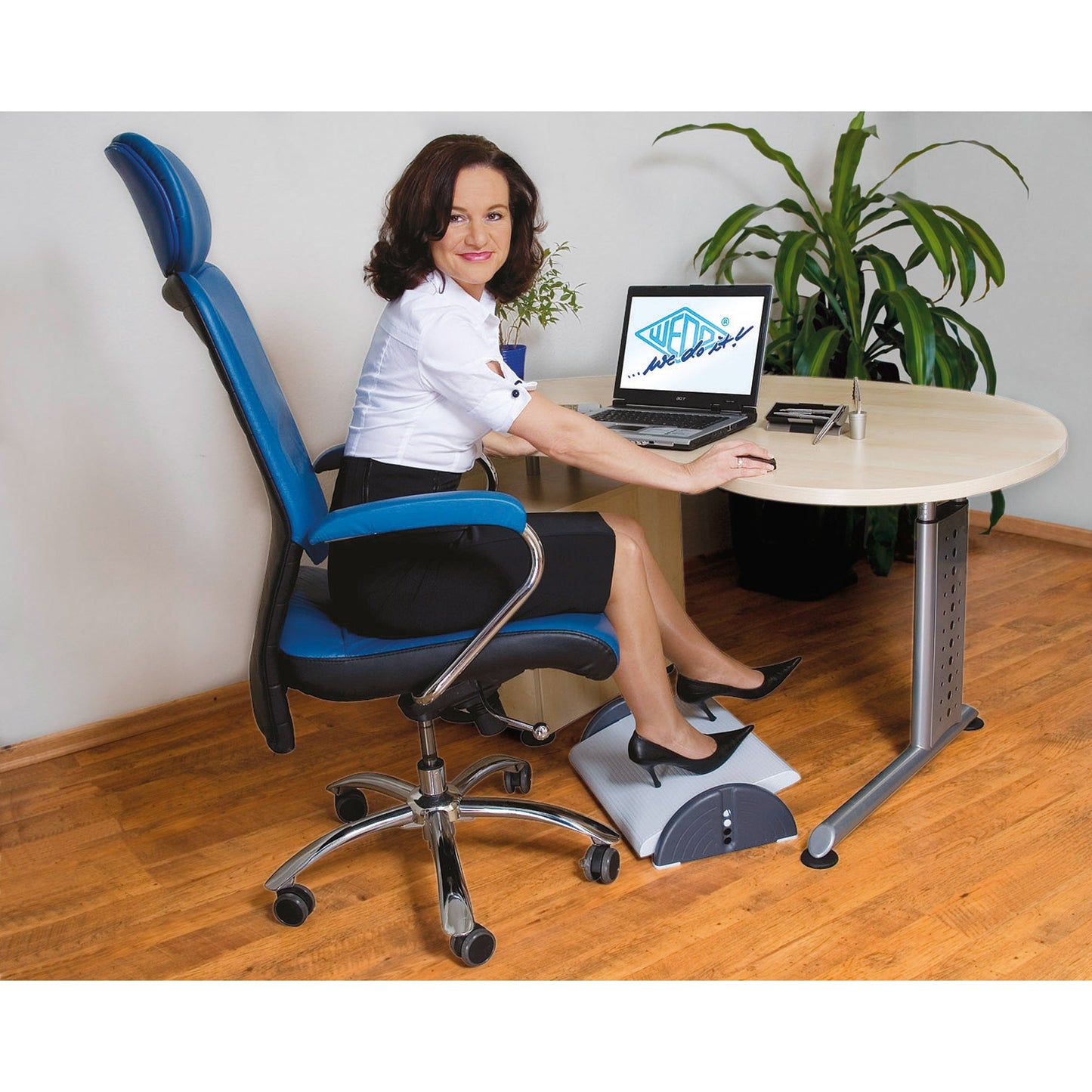WEDO® Fußstütze Relax-PLUS 52 x 14 x 35 cm (B x H x T) nicht beheizbar Polystyrol lichtgrau/anthrazit