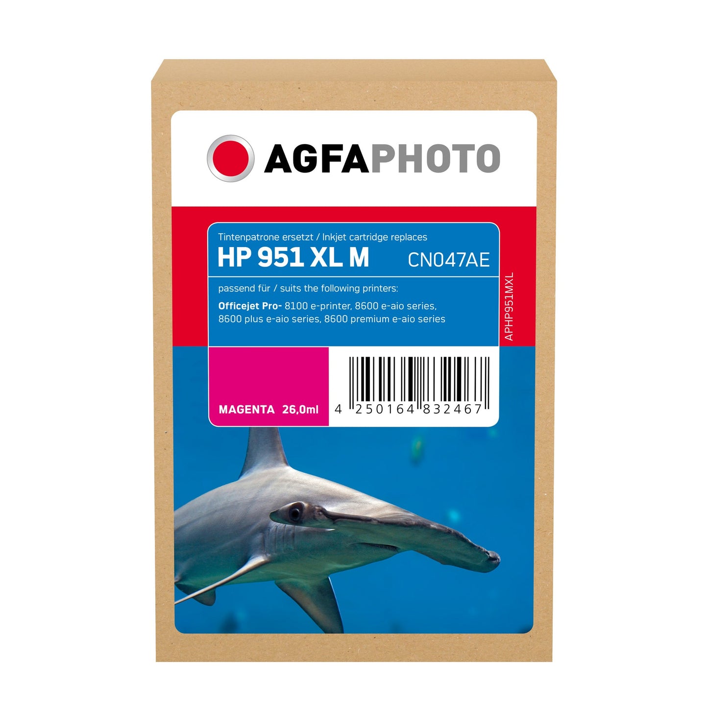 AgfaPhoto Tintenpatrone kein Originalzubehör Kompatibel mit: HP 951XL ca. 1.500 Seiten magenta 17ml