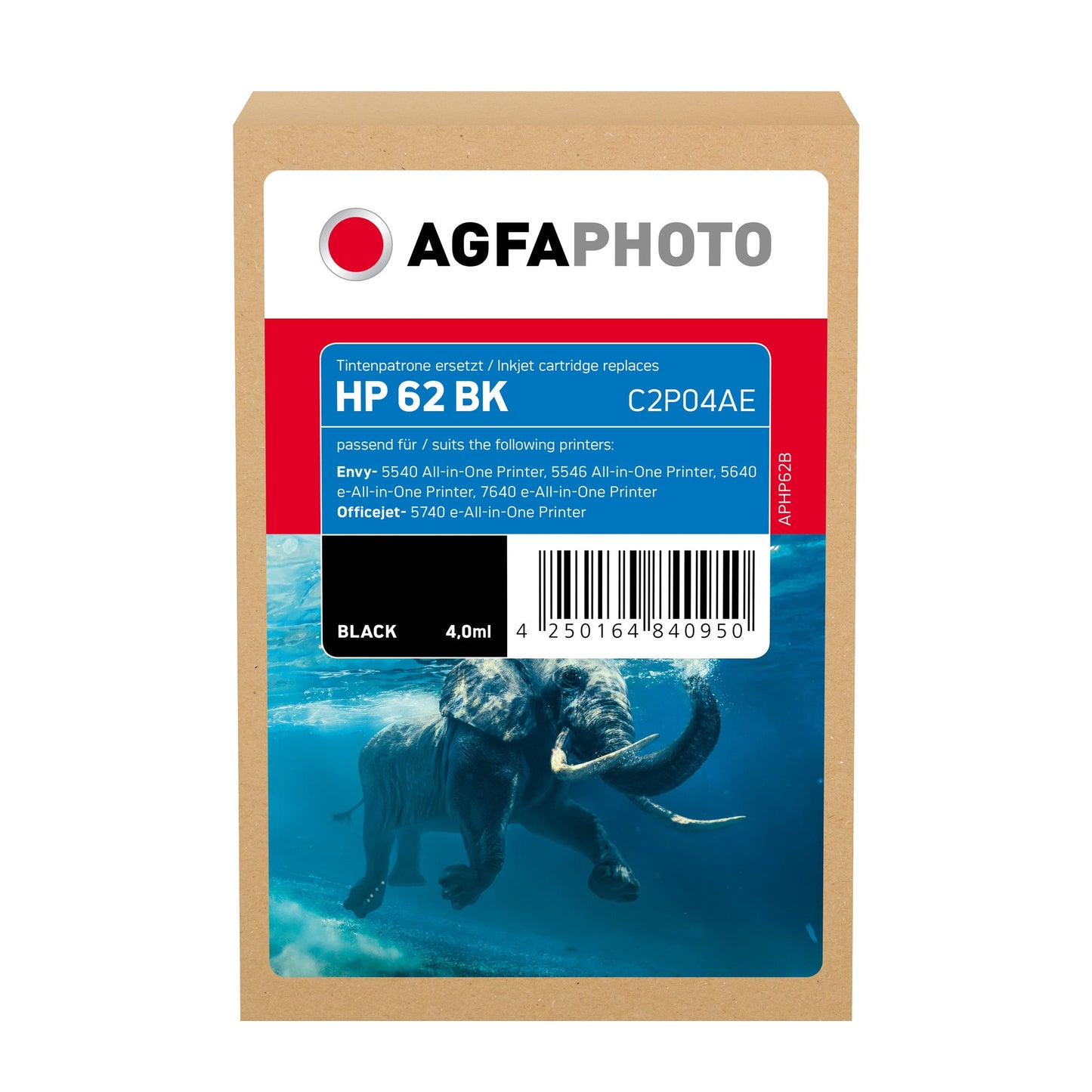 AgfaPhoto Tintenpatrone kein Originalzubehör Kompatibel mit: HP 62 ca. 200 Seiten schwarz 4ml