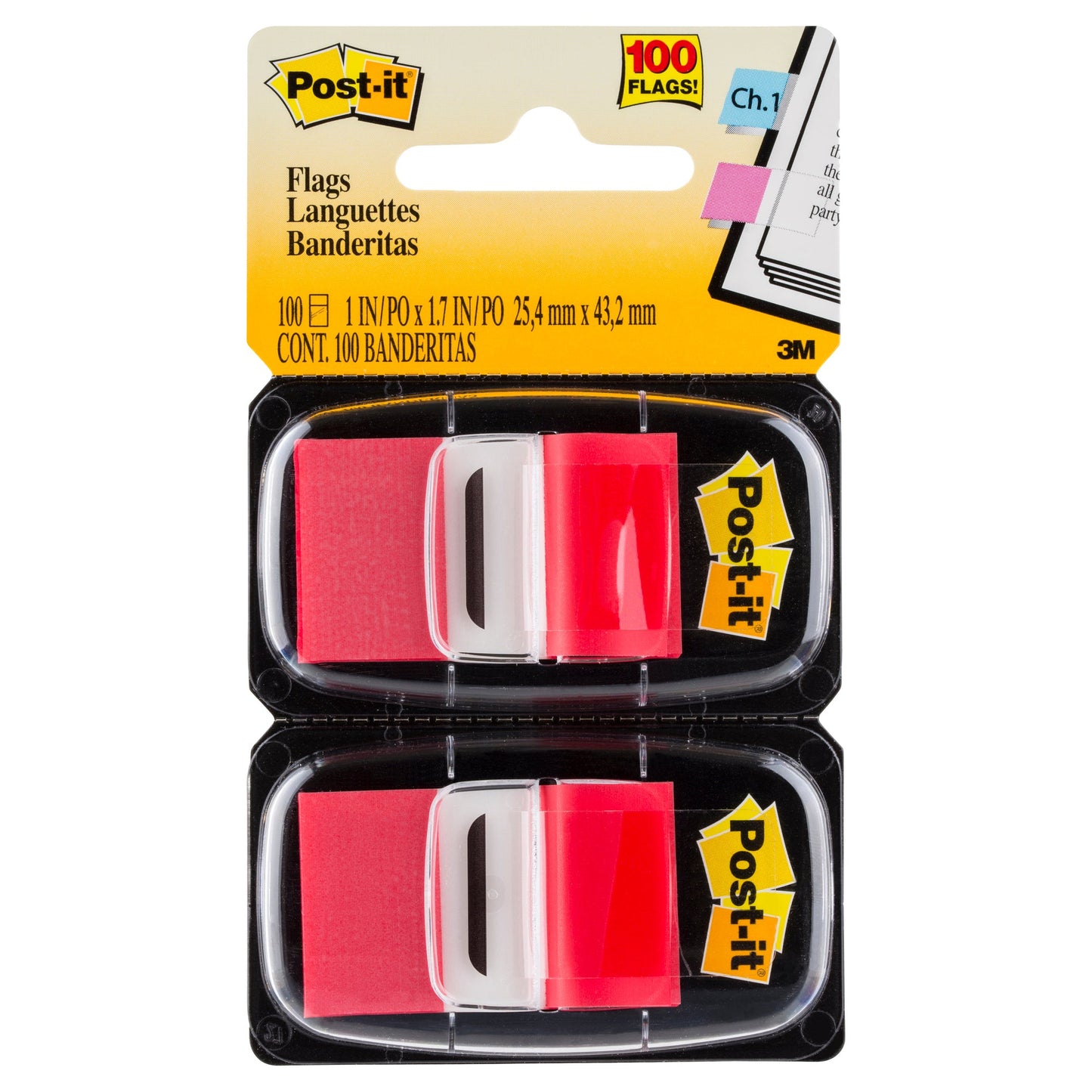 Post-it® Haftstreifen Index Standard 43,2 x 25,4 mm (B x H) rot 50 Bl./Block 2 Block/Pack.