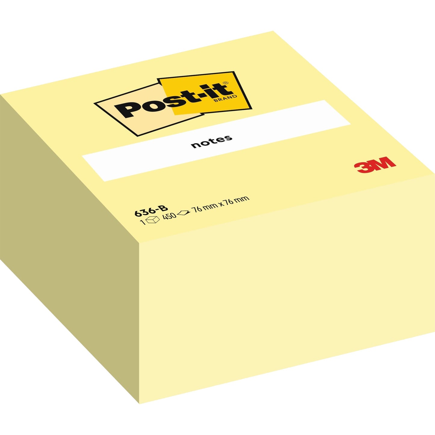 Post-it® Haftnotizwürfel 76 x 45 x 76 mm (B x H x T) gelb 450 Bl.