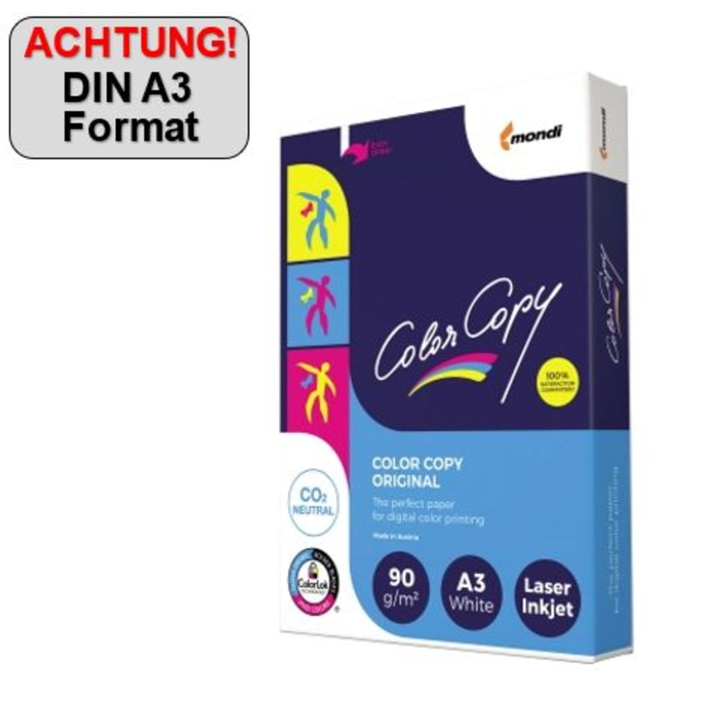 Color Copy Kopierpapier DIN A3 90g/m² elementar chlorfrei gebleicht, holzfrei weiß 500 Bl./Pack.