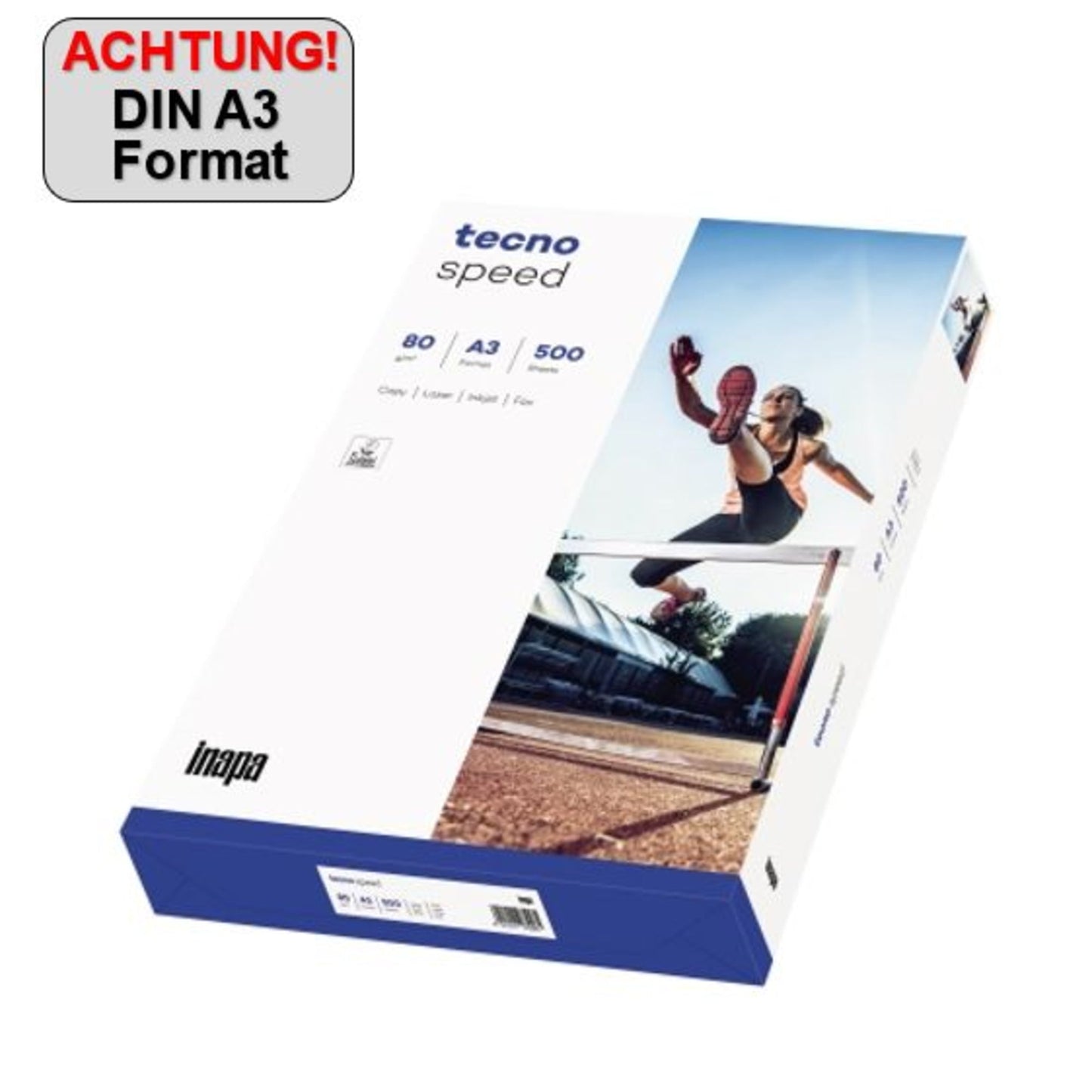 tecno Kopierpapier Speed DIN A3 80g/m² elementar chlorfrei gebleicht weiß 500 Bl./Pack.