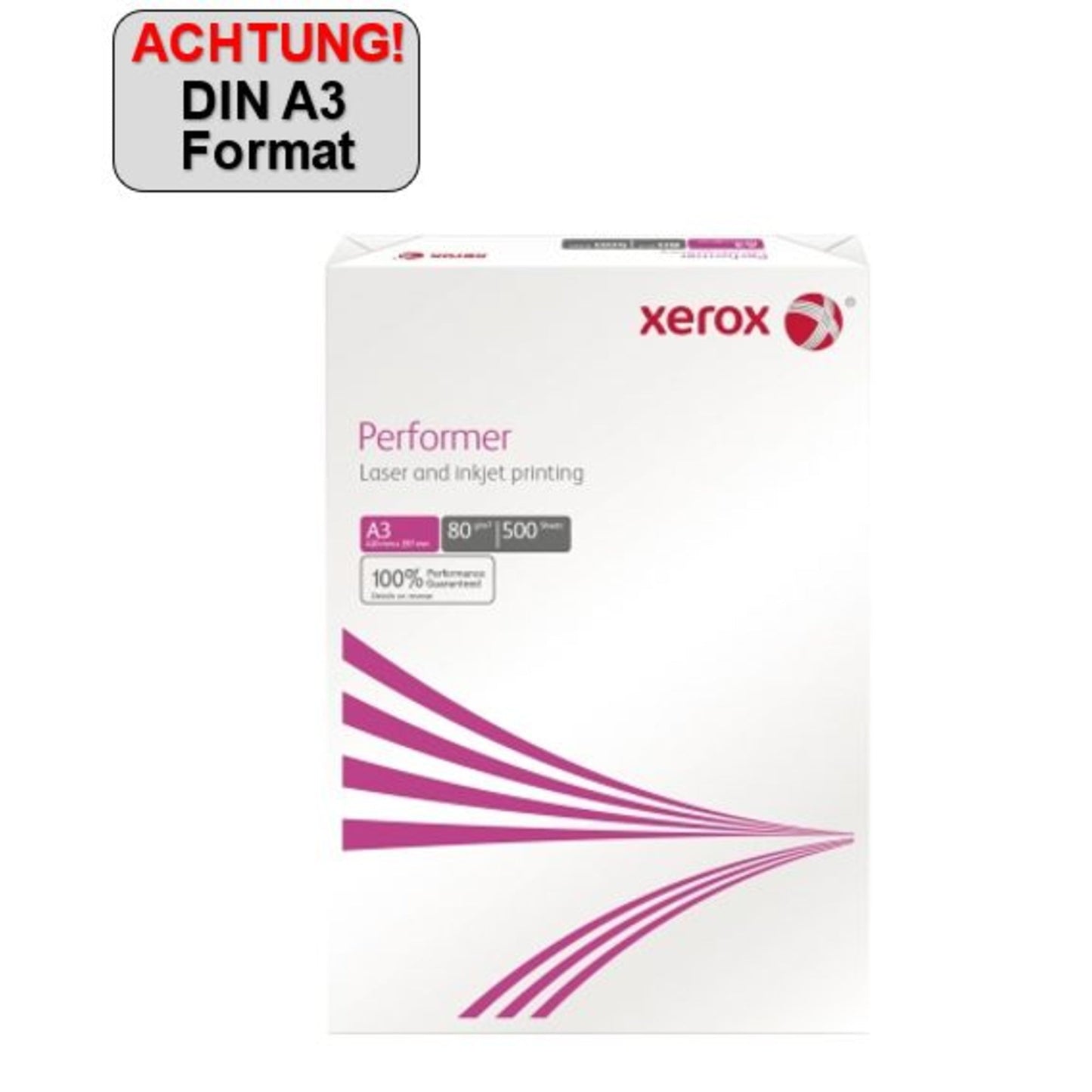 Xerox Kopierpapier Performer DIN A3 80g/m² elementar chlorfrei gebleicht, holzfrei weiß 500 Bl./Pack.