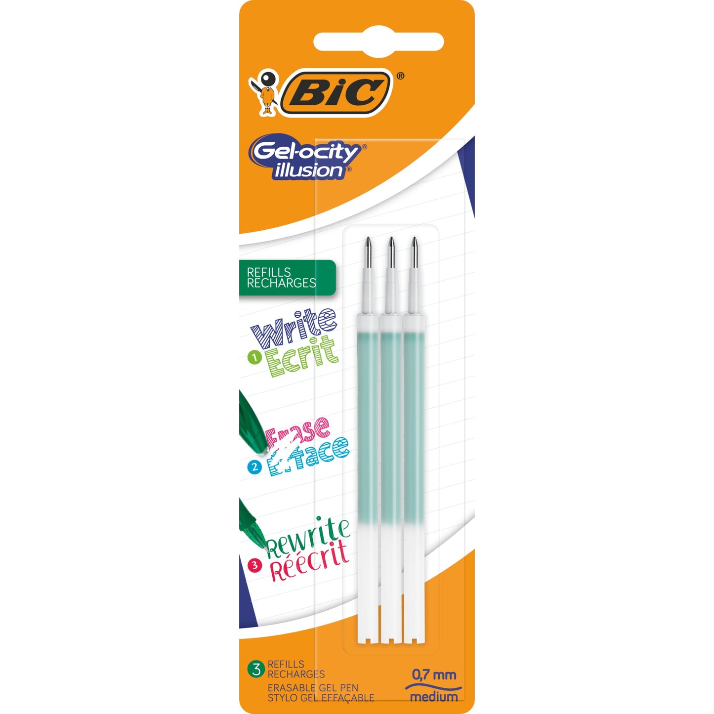 BIC® Gelmine 0,7mm grün 3 St./Pack.