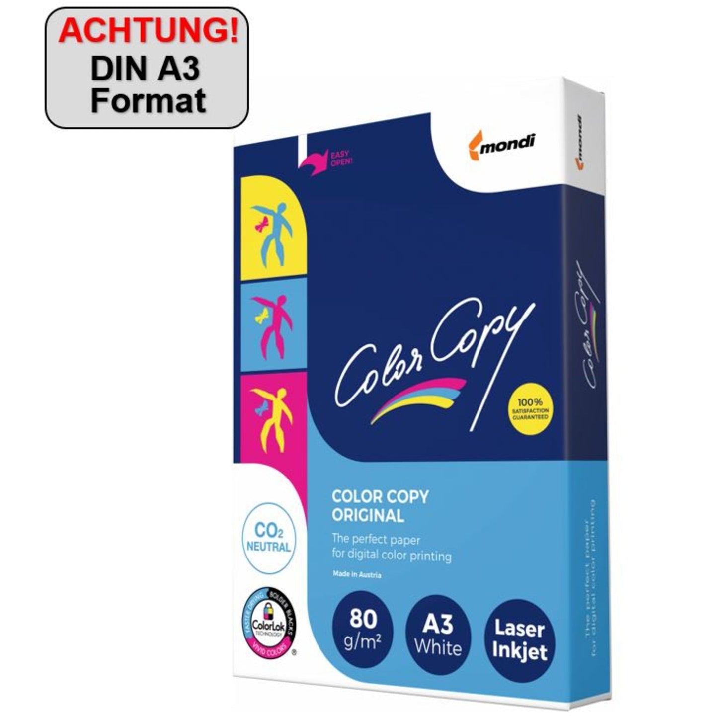 Color Copy Kopierpapier DIN A3 80g/m² elementar chlorfrei gebleicht, holzfrei weiß 500 Bl./Pack.