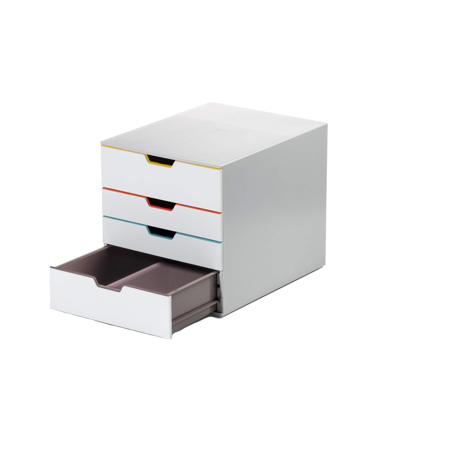 DURABLE Schubladenbox VARICOLOR® MIX 4 4 Schubladen DIN A4, DIN C4, Folio, Letter ABS Kunststoff/Polystyrol Gehäusefarbe: weiß Farbe der Schublade: weiß/mehrfarbig