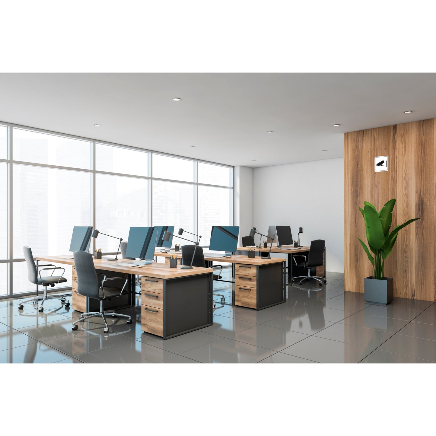 Exacompta Hinweisschild 20 x 20 cm (B x H) Videoüberwachung PVC