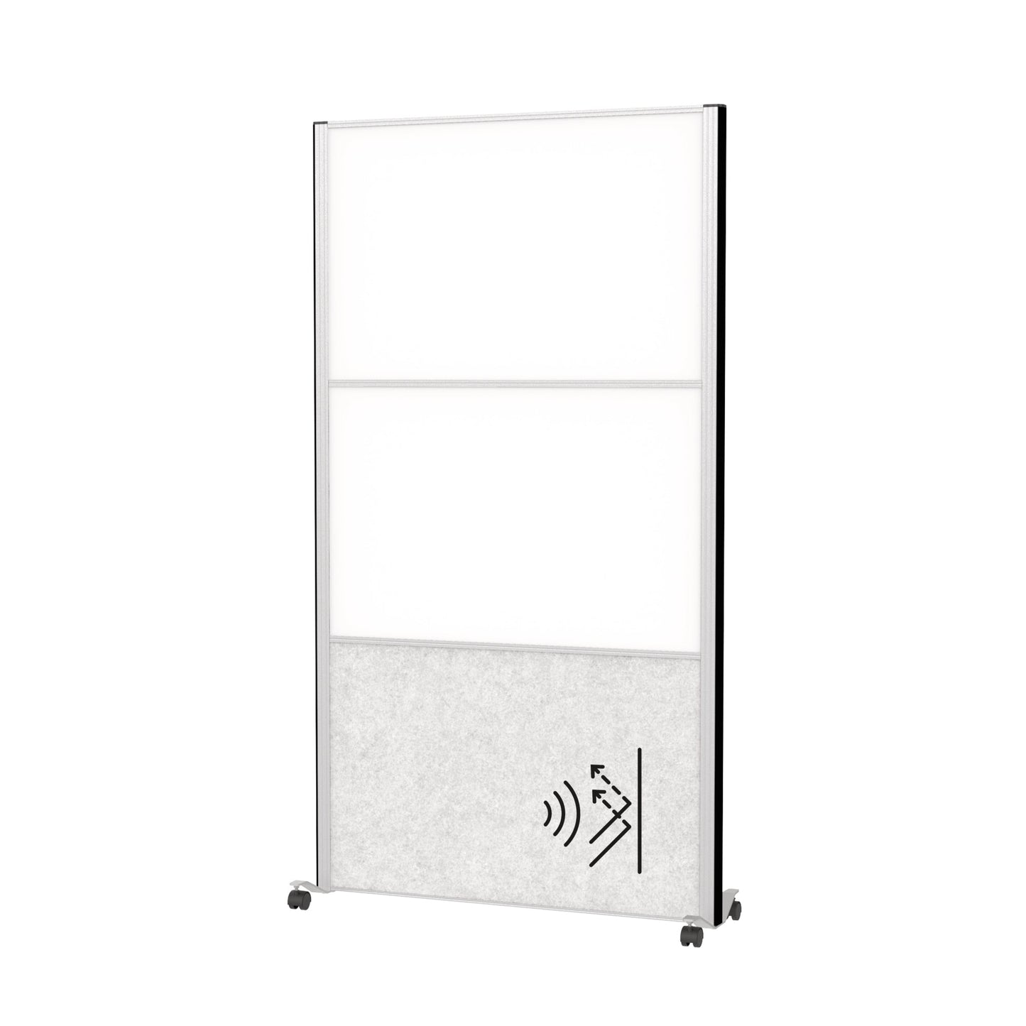 MAUL Stellwand MAULconnecto 100 x 182 cm (B x H) Zweibeinstativ Stahl, 100 % PES-Fasern, 20 % recycelt weiß, hellgrau