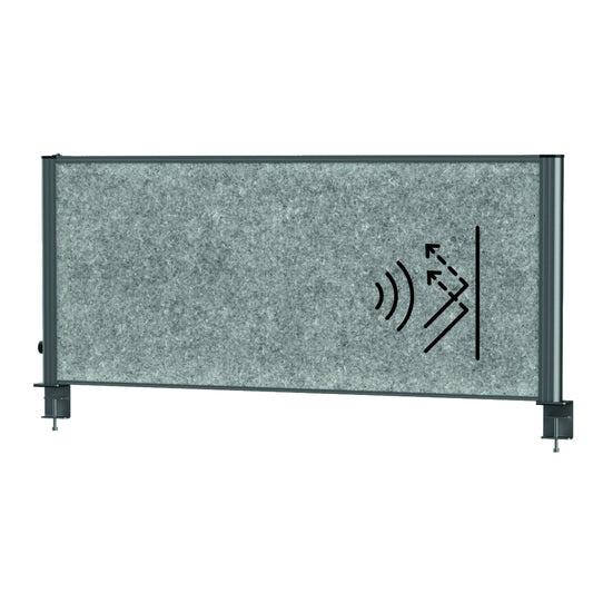 MAUL Tischtrennwand MAULconnecto Uplight 120 x 50 cm (B x H) schwer entflammbar dunkelgrau