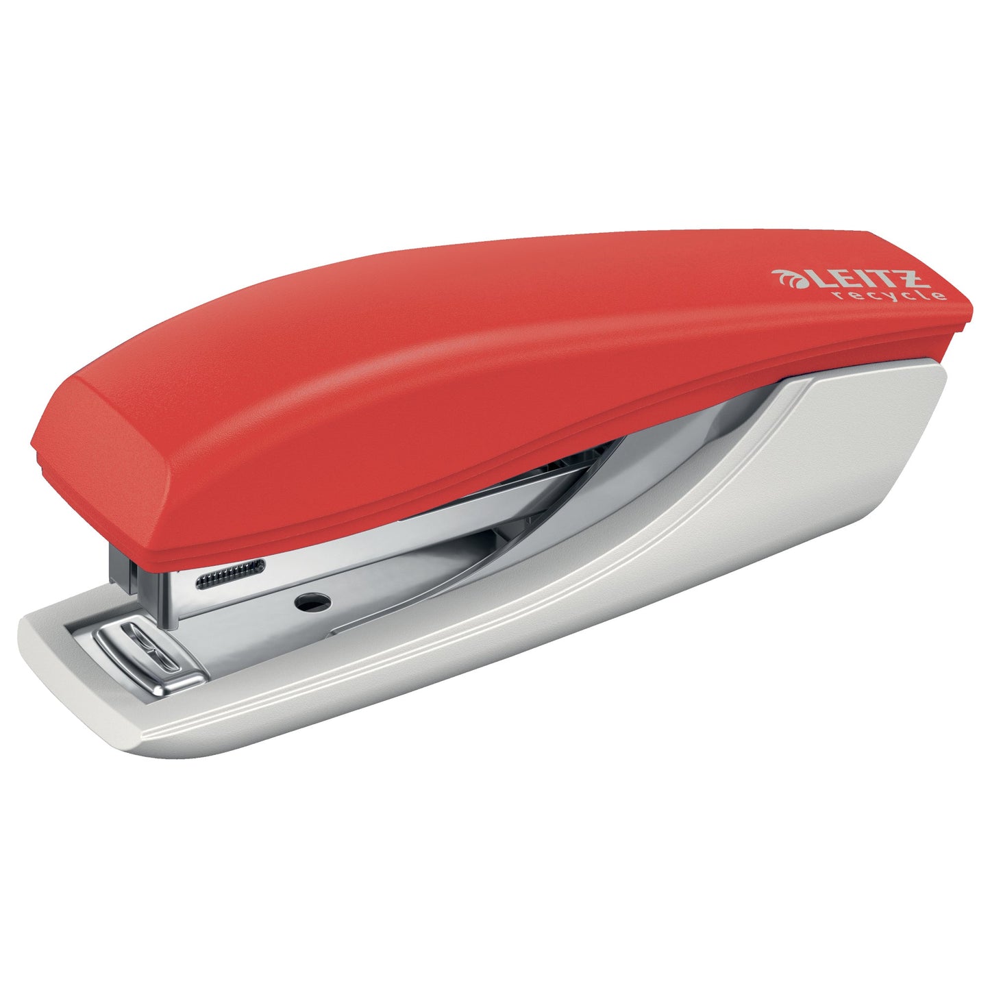Leitz Heftgerät NeXXt Recycle Mini No. 10 fest/lösbar/nageln 10 Bl. (80 g/m²) Metall/Kunststoff (Kunststoff, 81 % recycelt) rot