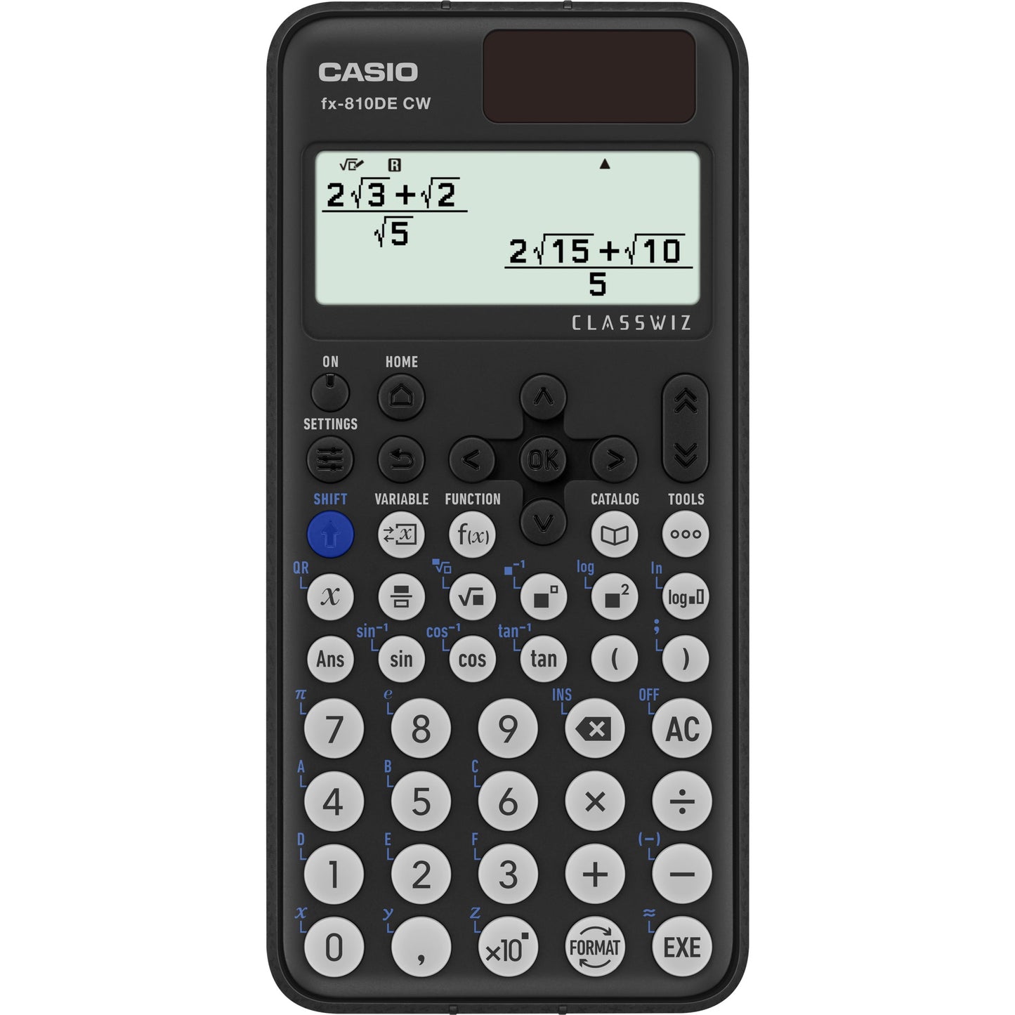 CASIO® Schulrechner FX-810DE CW 1 x 17-stellig, 1 x 10+2-stellig 274 Funktionen schwarz