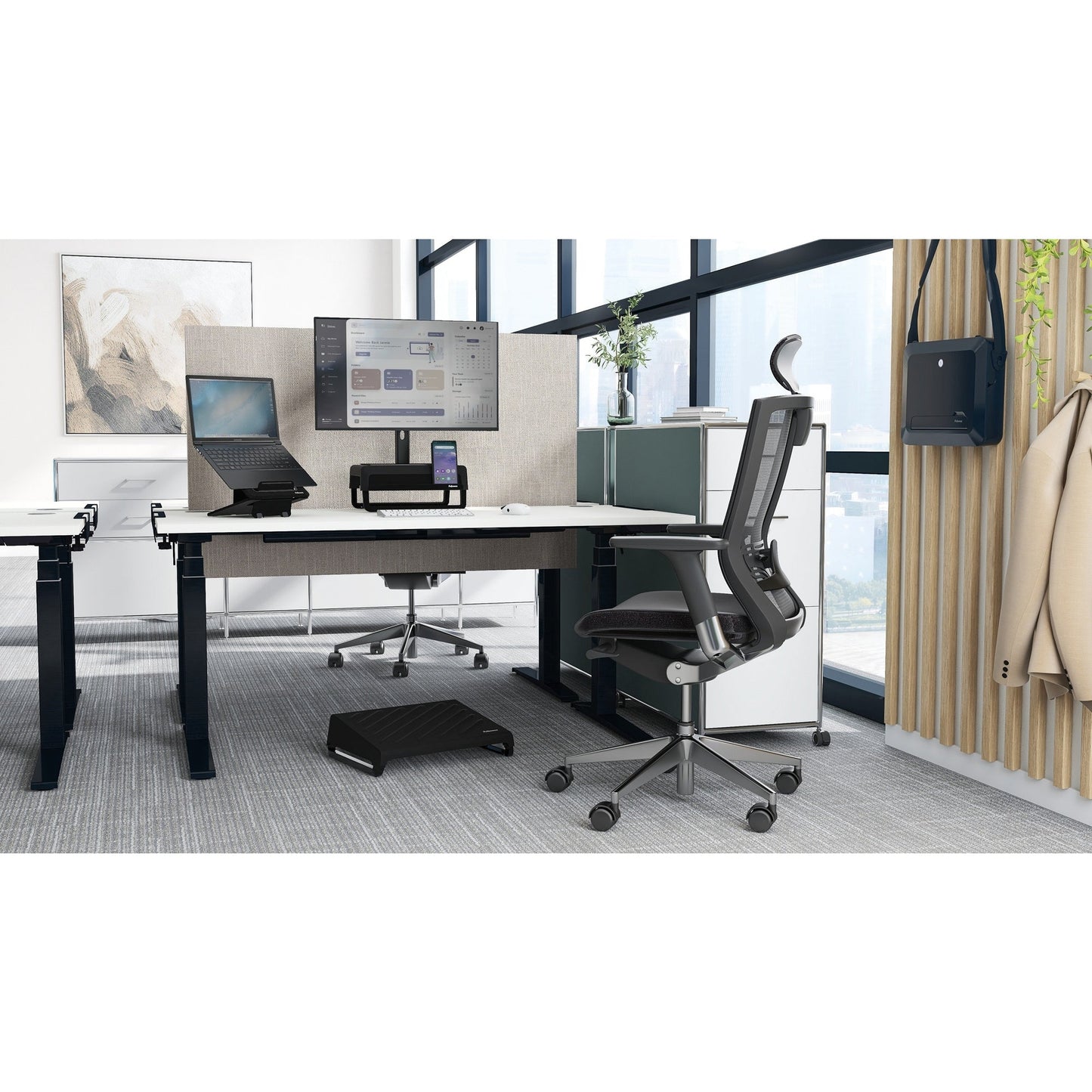 Fellowes® Monitorständer BreytaT 35,4 x 8,2 x 30,4 cm (B x H x T) 15kg höhenverstellbar Kunststoff schwarz