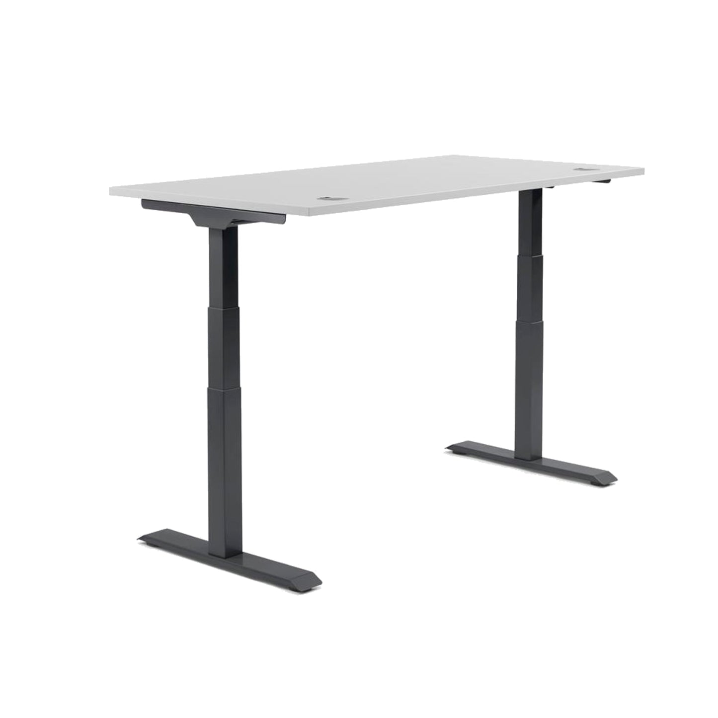 Schreibtisch FLEX MODUL Maße: 2.000 x 605-1.255 x 800 mm (B x H x T) Spanplatte, melaminharzbeschichtet lichtgrau