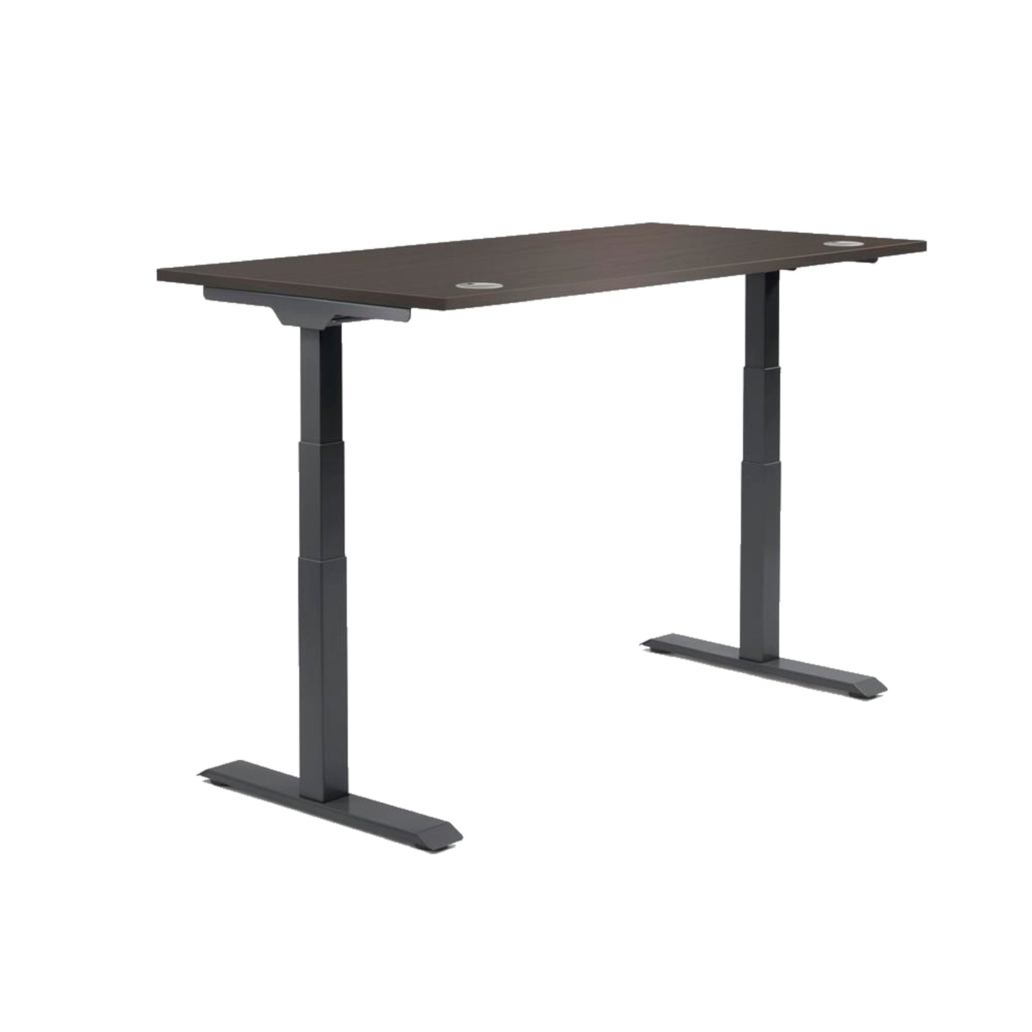 Schreibtisch FLEX MODUL Maße: 2.000 x 605-1.255 x 800 mm (B x H x T) Spanplatte, melaminharzbeschichtet eiche dunkel