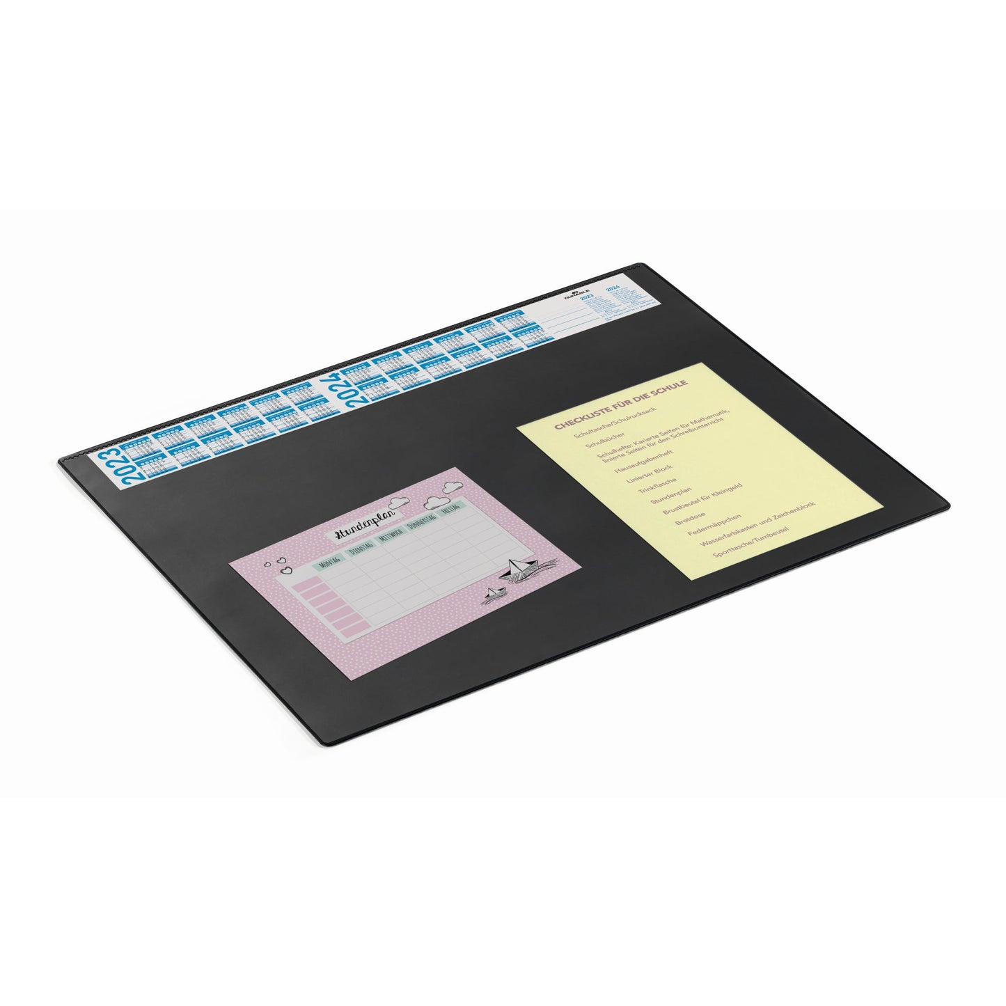 DURABLE Schreibunterlage 65 x 52 cm (B x H) mit Kalender 4 Jahre PVC schwarz