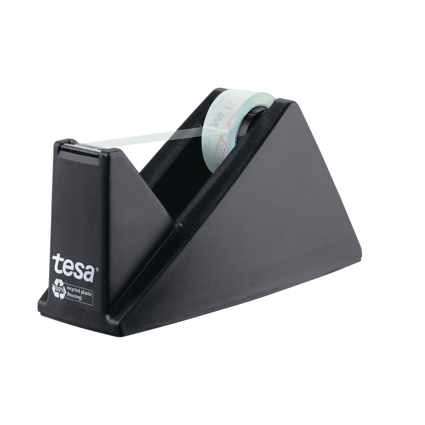 tesa® Tischabroller Eco & Crystal 19 mm x 33 m (B x L) inkl. 1 Rolle tesafilm® Eco & Crystal, 19 mm x 10 m (B x L) ohne Lösungsmittel schwarz