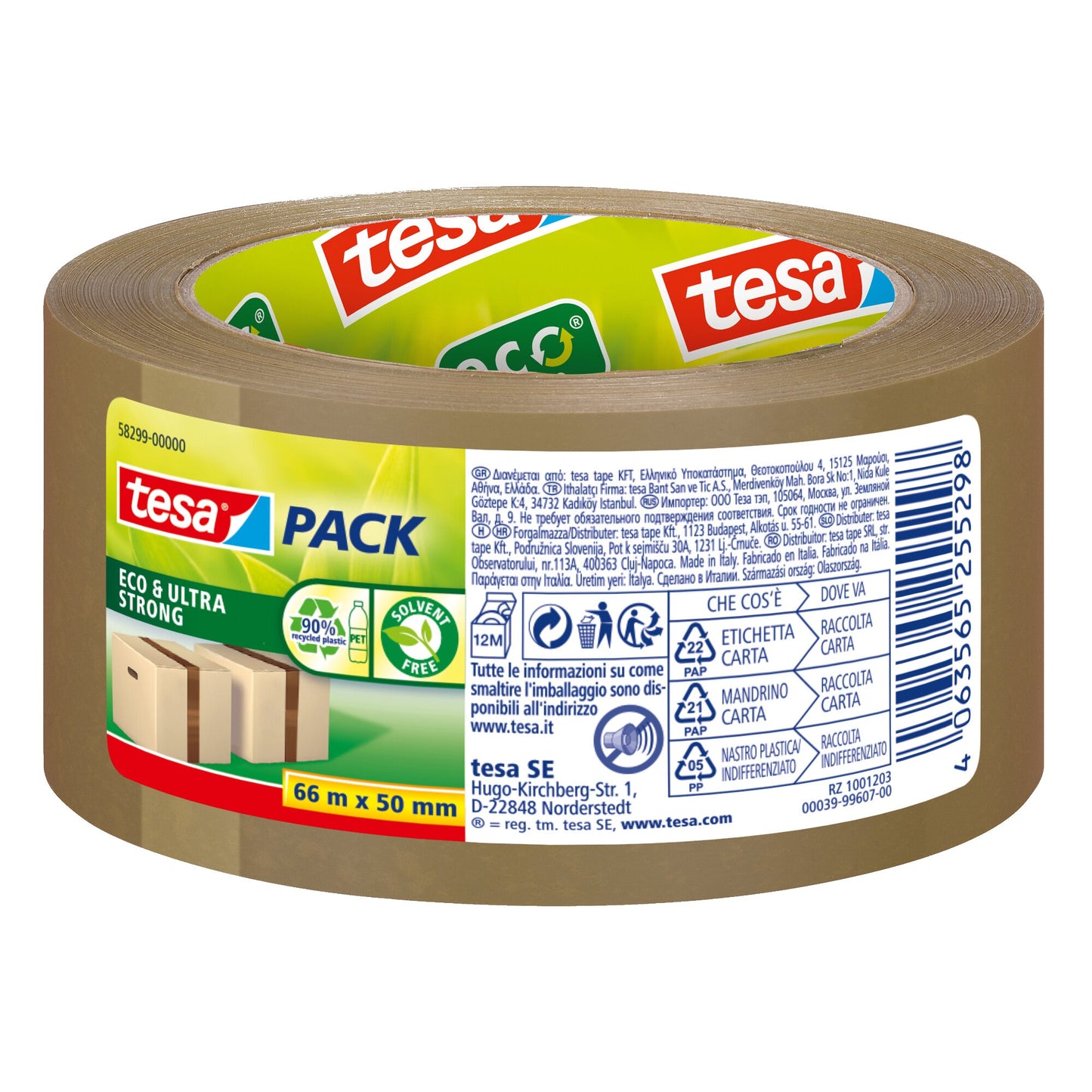 tesa® Packband tesapack® Eco & Ultra Strong 50 mm x 66 m (B x L) Acrylat braun