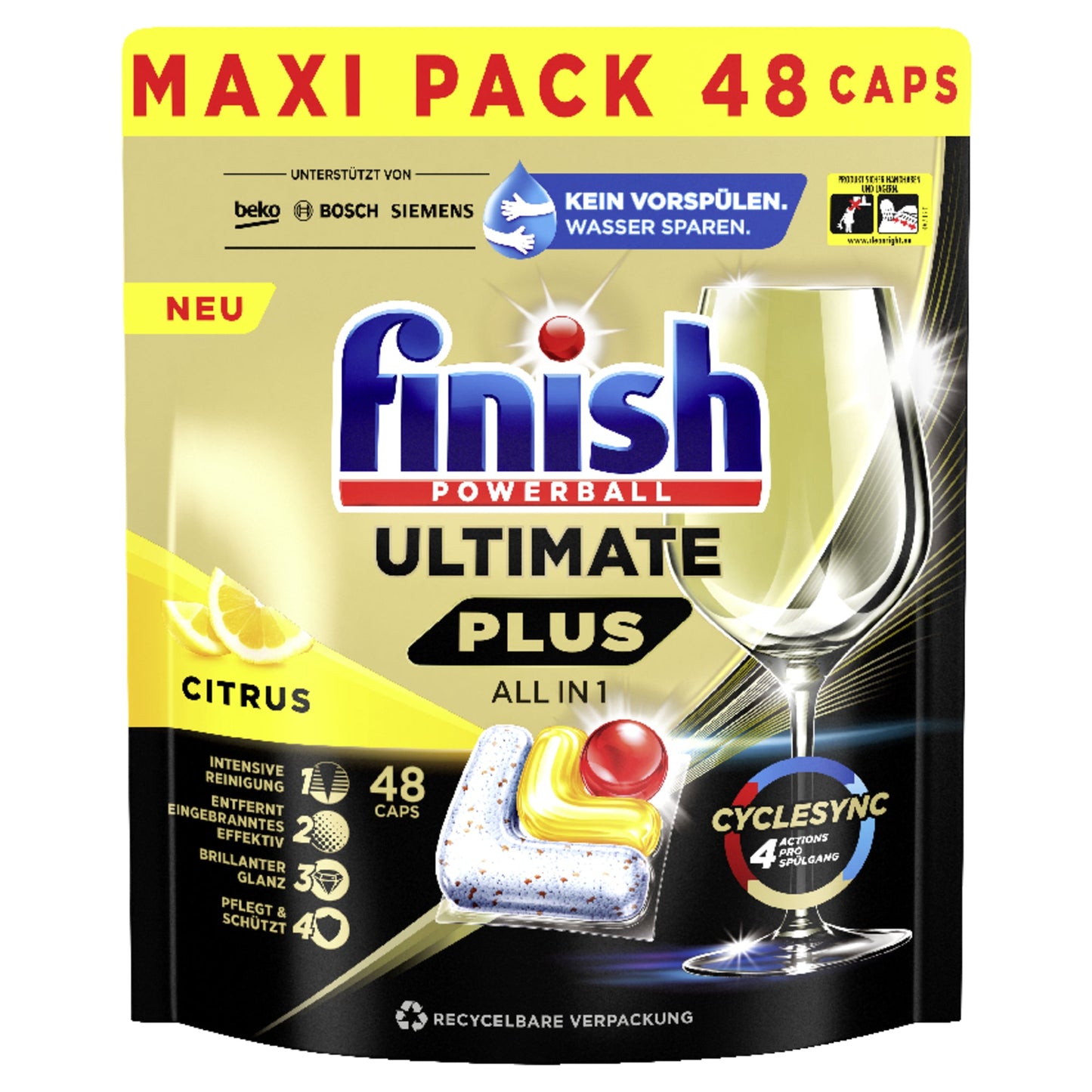 FINISH Spülmaschinentabs Ultimate Plus All in 1 Citrus 48 St./Pack.