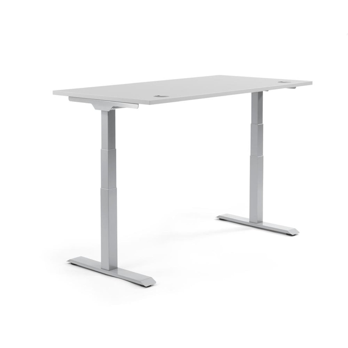 Schreibtisch FLEX MODUL Maße: 2.000 x 605-1.255 x 800 mm (B x H x T) Spanplatte, melaminharzbeschichtet lichtgrau