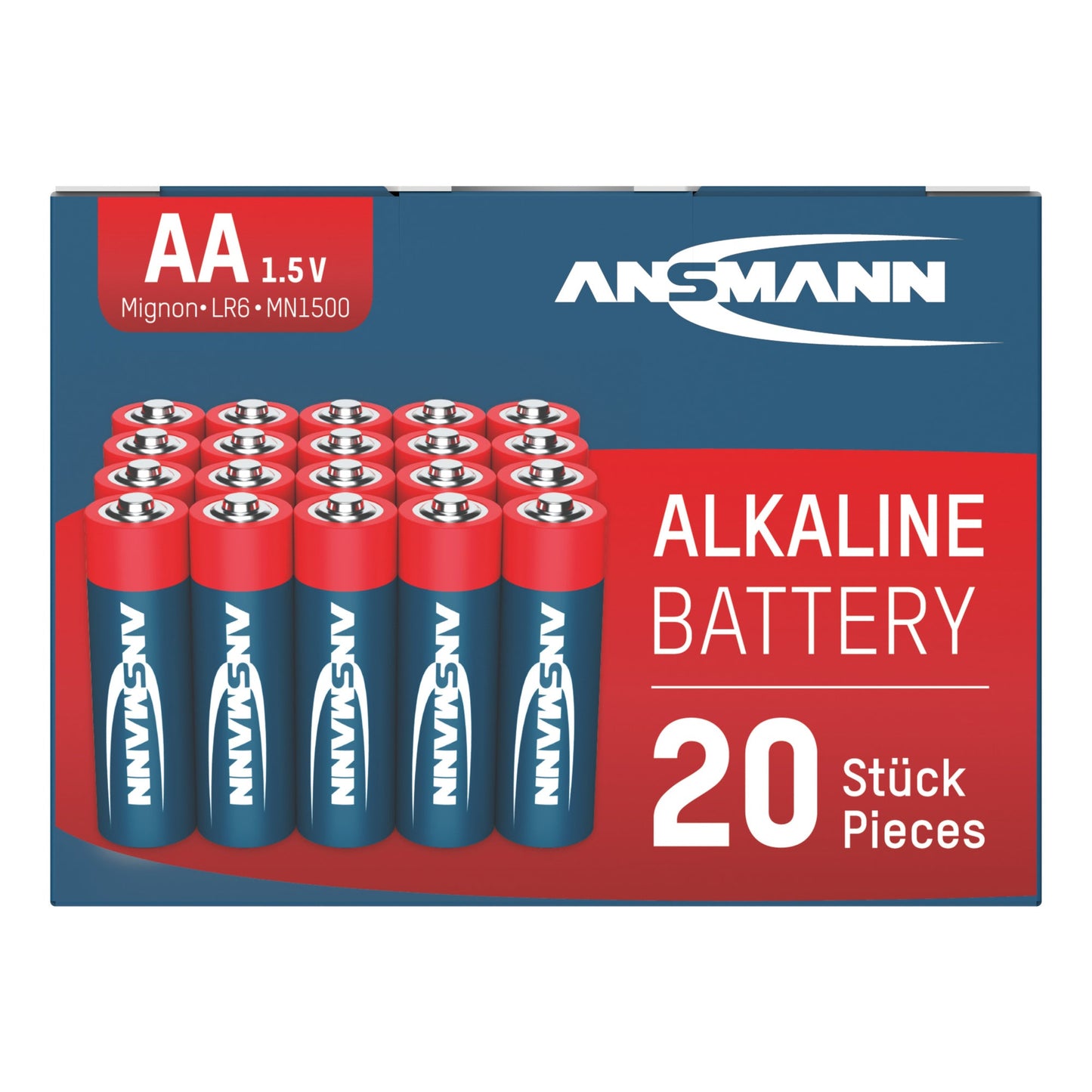 ANSMANN Batterie AA/Mignon LR6 Alkaline 1,5V 20 St./Pack.