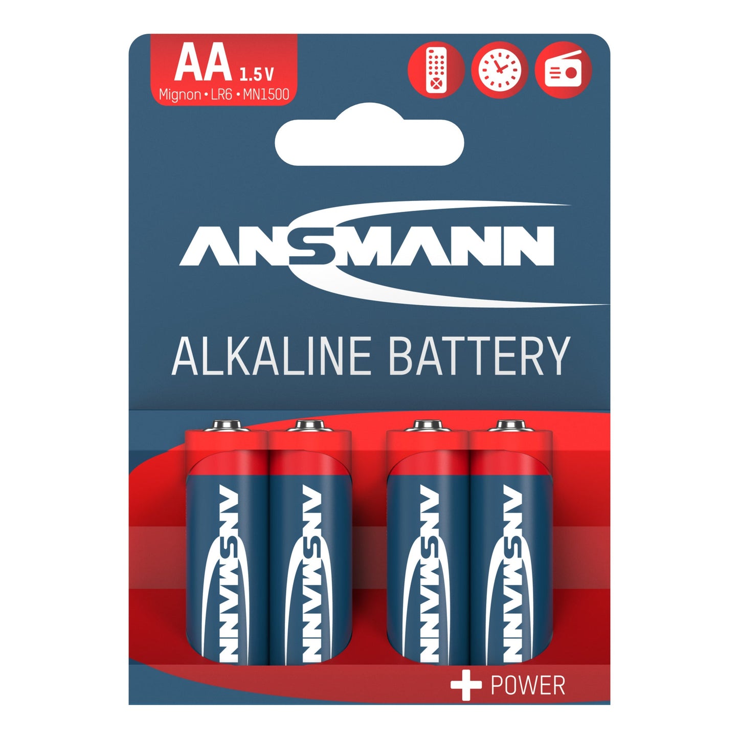 ANSMANN Batterie AA/Mignon LR6 Alkaline 1,5V 4 St./Pack.