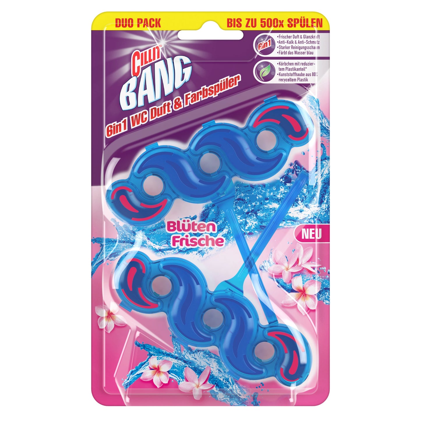 CILLIT BANG WC-Duftspüler 6in1 Blüten Frische 2 x 35 g/Pack.