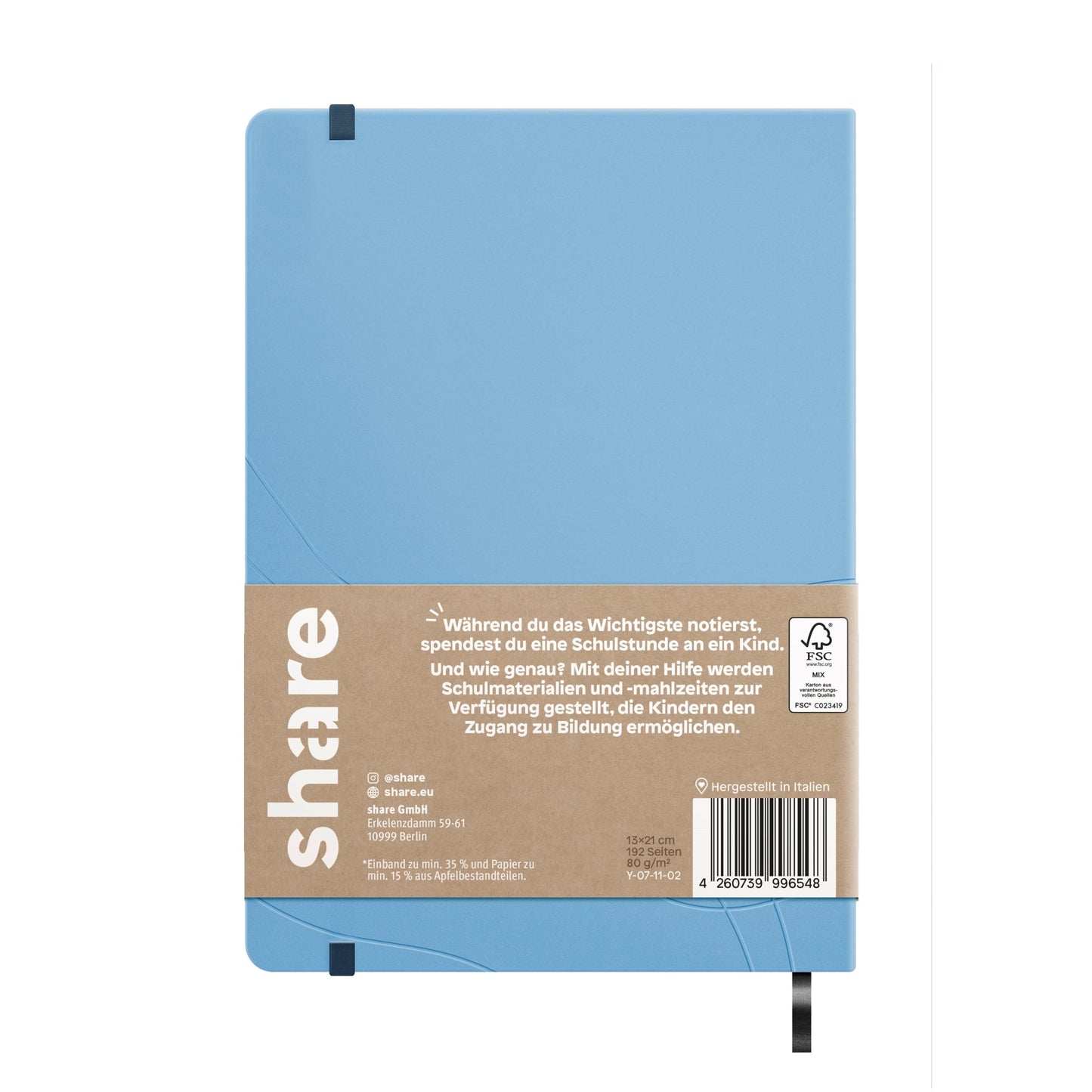 share Notizbuch DIN A5 punktkariert (dotted) hellblau 96 Bl.