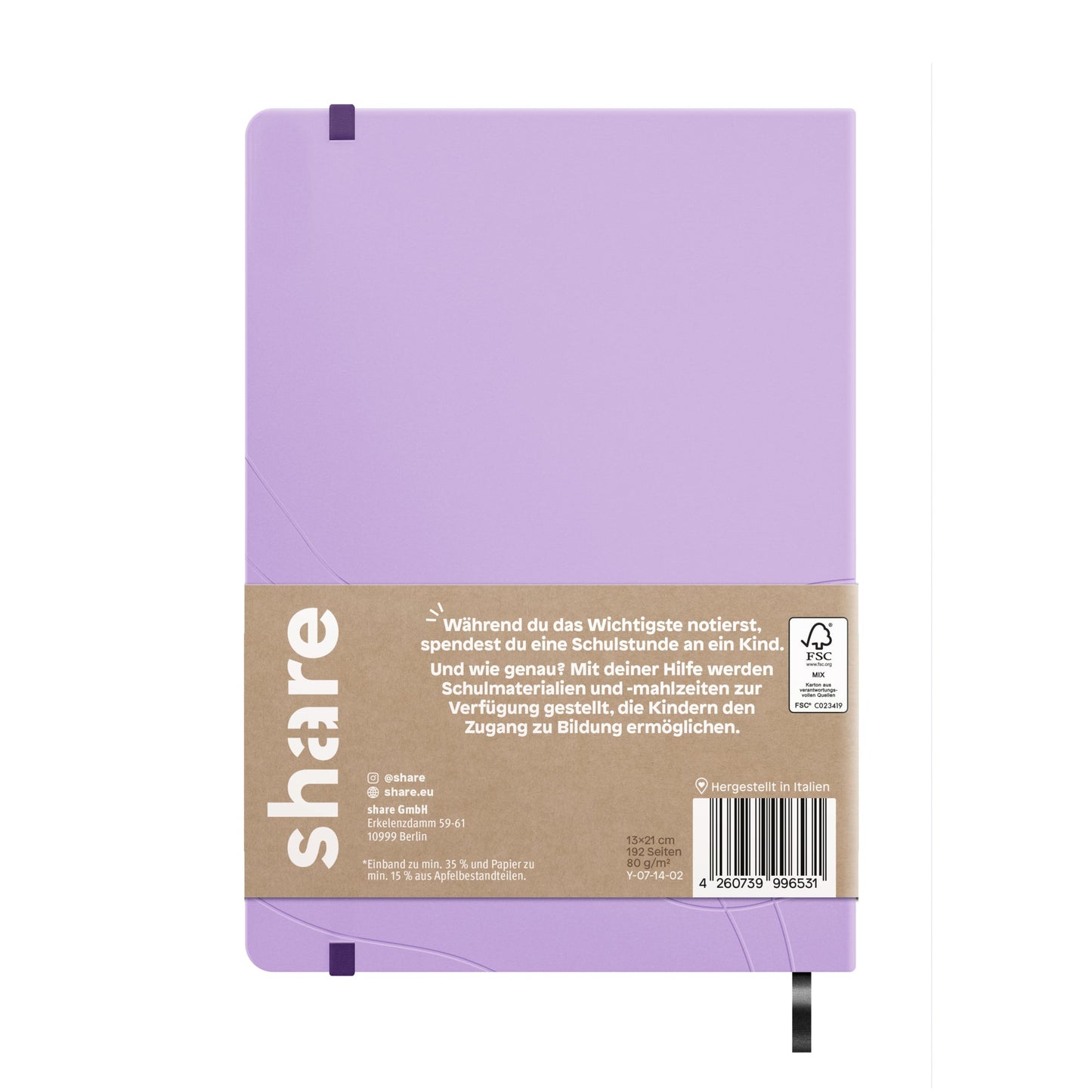 share Notizbuch DIN A5 punktkariert (dotted) lavendel 96 Bl.