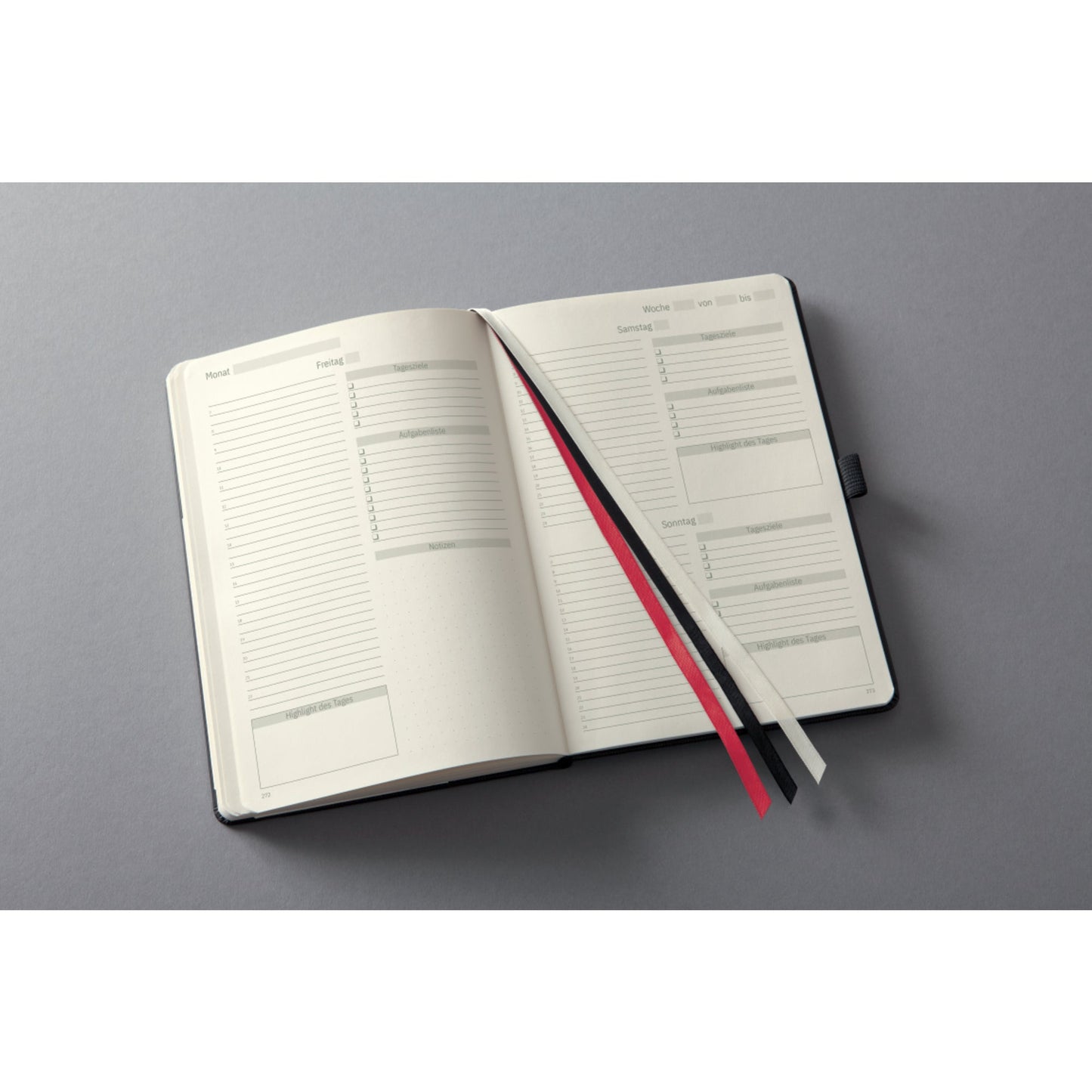 SIGEL Buchkalender Conceptum undatiert ca. DIN A5 1 Tag/1 Seite, Sa/So 1 Seite Kunststoff schwarz