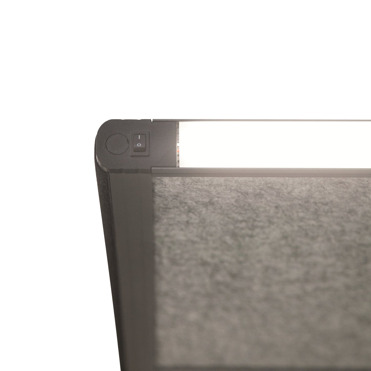 MAUL Stellwand MAULconnecto Uplight 100 x 182 cm (B x H) mit Leuchtmittel Zweibeinstativ 100 % PES-Fasern, 20 % recycelt dunkelgrau