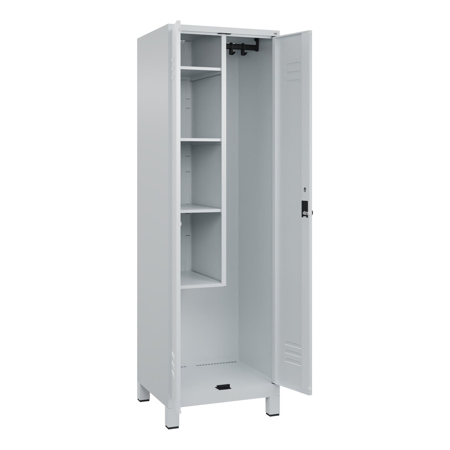 C+P Putzmittelschrank Classic PLUS 600 x 1.950 x 500 mm (B x H x T) Stahl Farbe der Front: lichtgrau Farbe des Korpus: lichtgrau