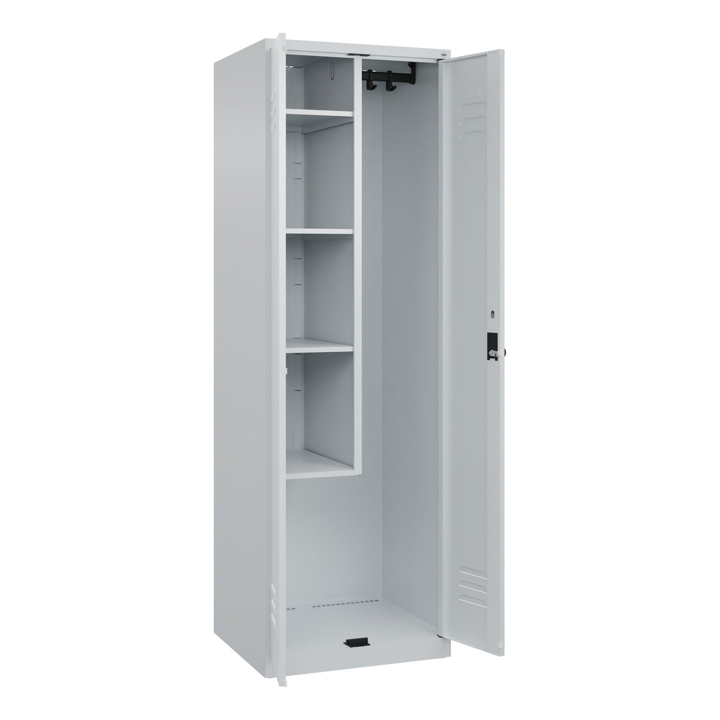 C+P Putzmittelschrank Classic PLUS 600 x 1.850 x 500 mm (B x H x T) Stahl Farbe der Front: lichtgrau Farbe des Korpus: lichtgrau