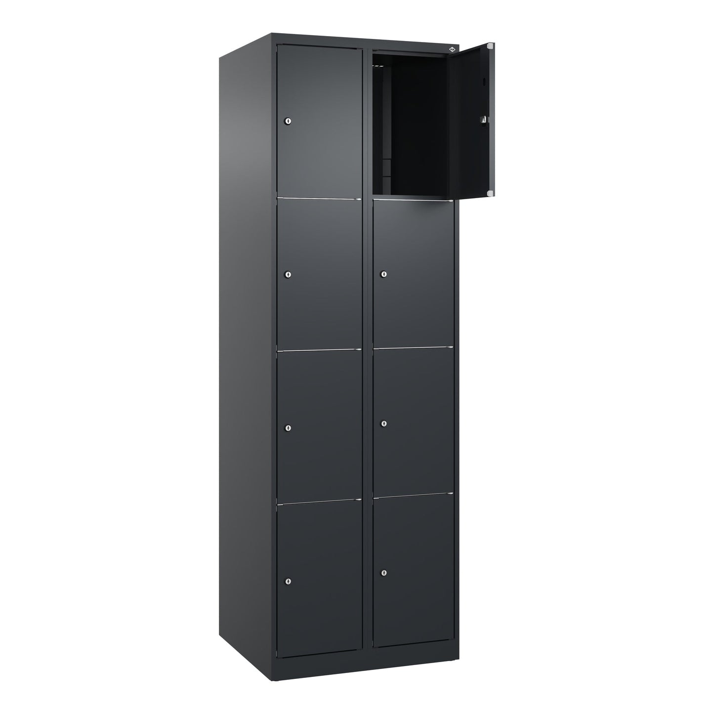 C+P Schließfachschrank Classic PLUS 8 Fächer Stahl schwarzgrau